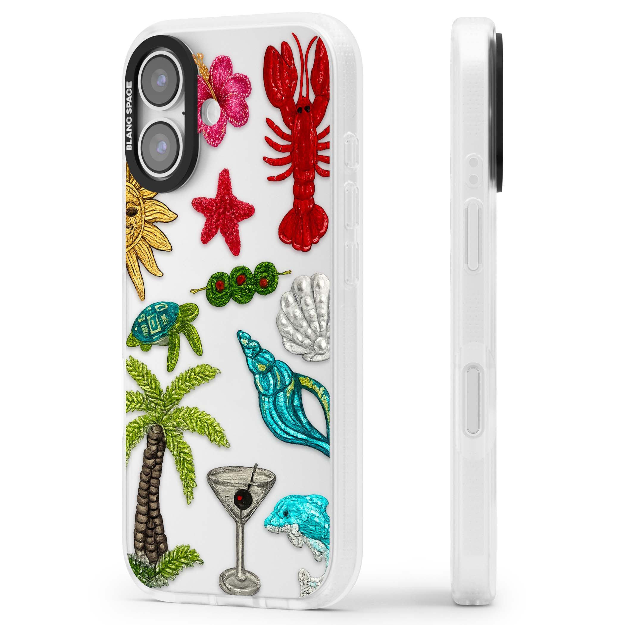 Painted Coastal Pattern coastal iPhone case | Clear Case Impact Air case for iPhone 17
