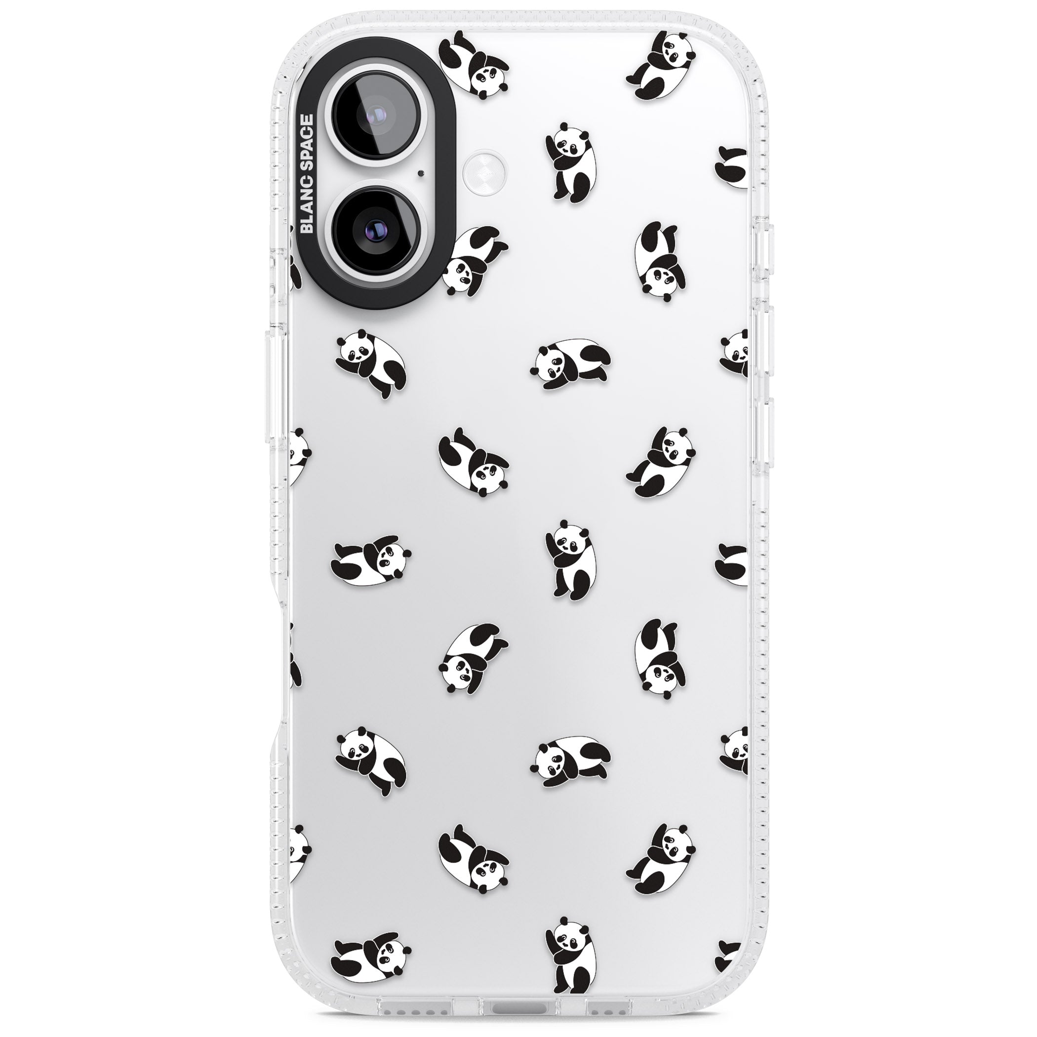 Tiny Panda Pattern iPhone 17 Impact Air Clear Phone Case