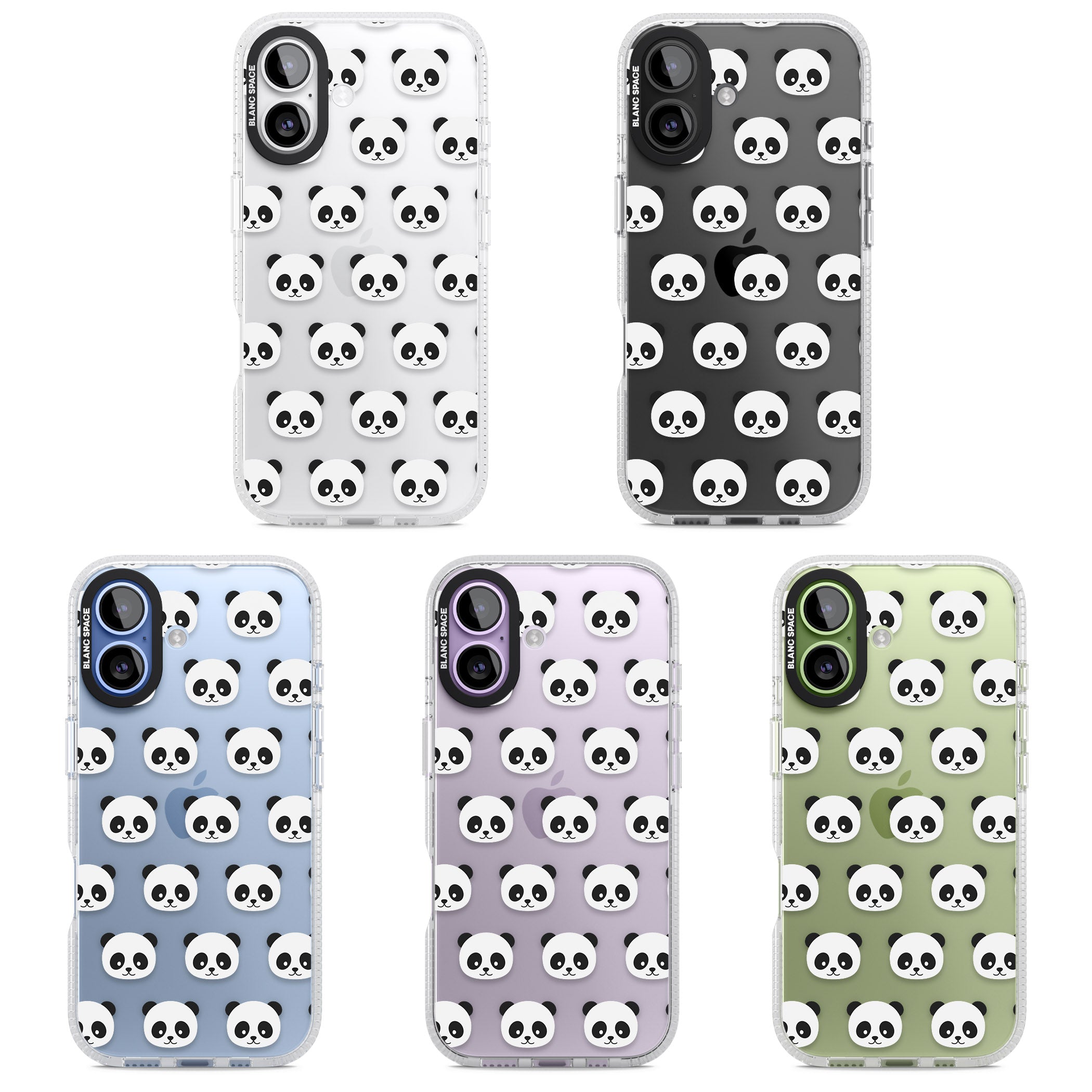 Panda Face Pattern iPhone 17 Impact Air Clear Phone Case APT Impact Protection