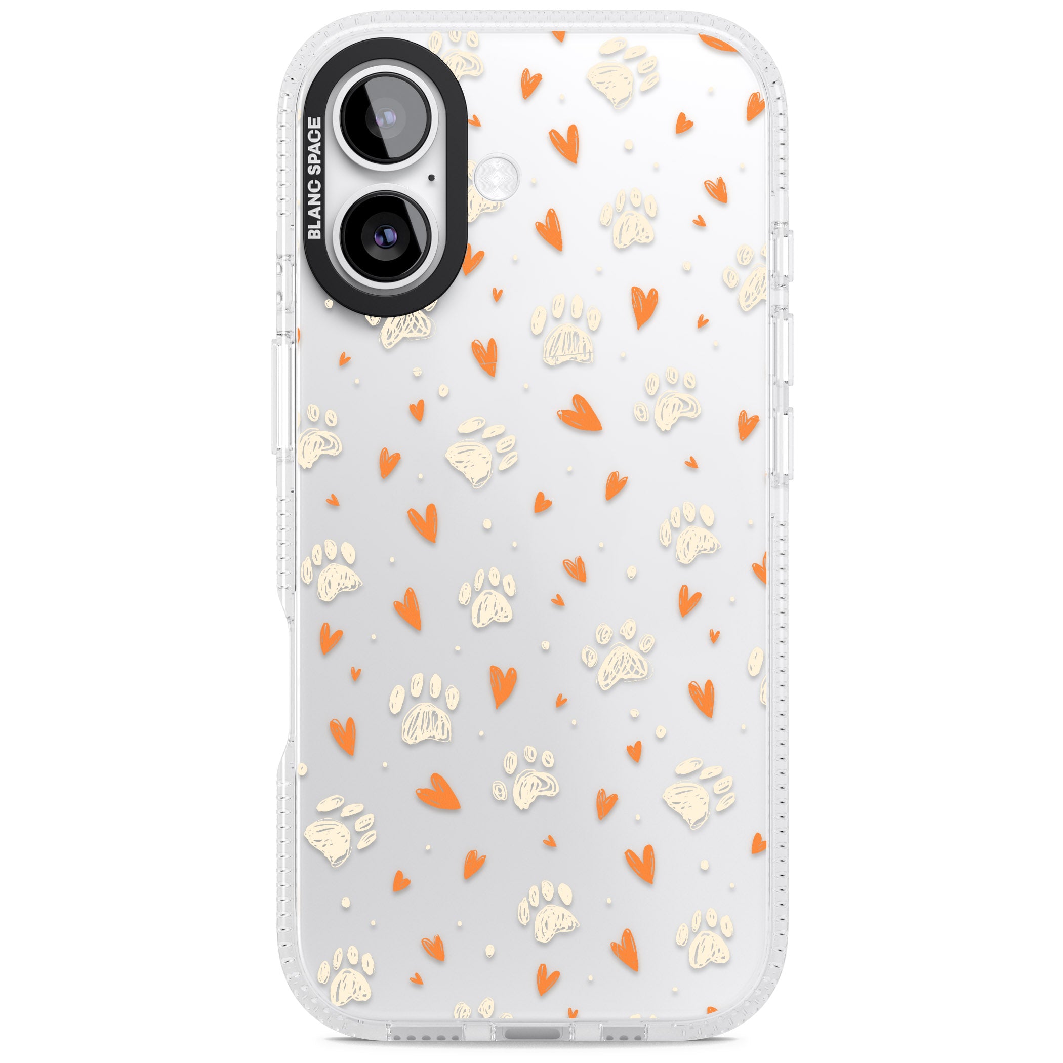 Paws And Hearts Pattern iPhone 17 Impact Air Clear Phone Case