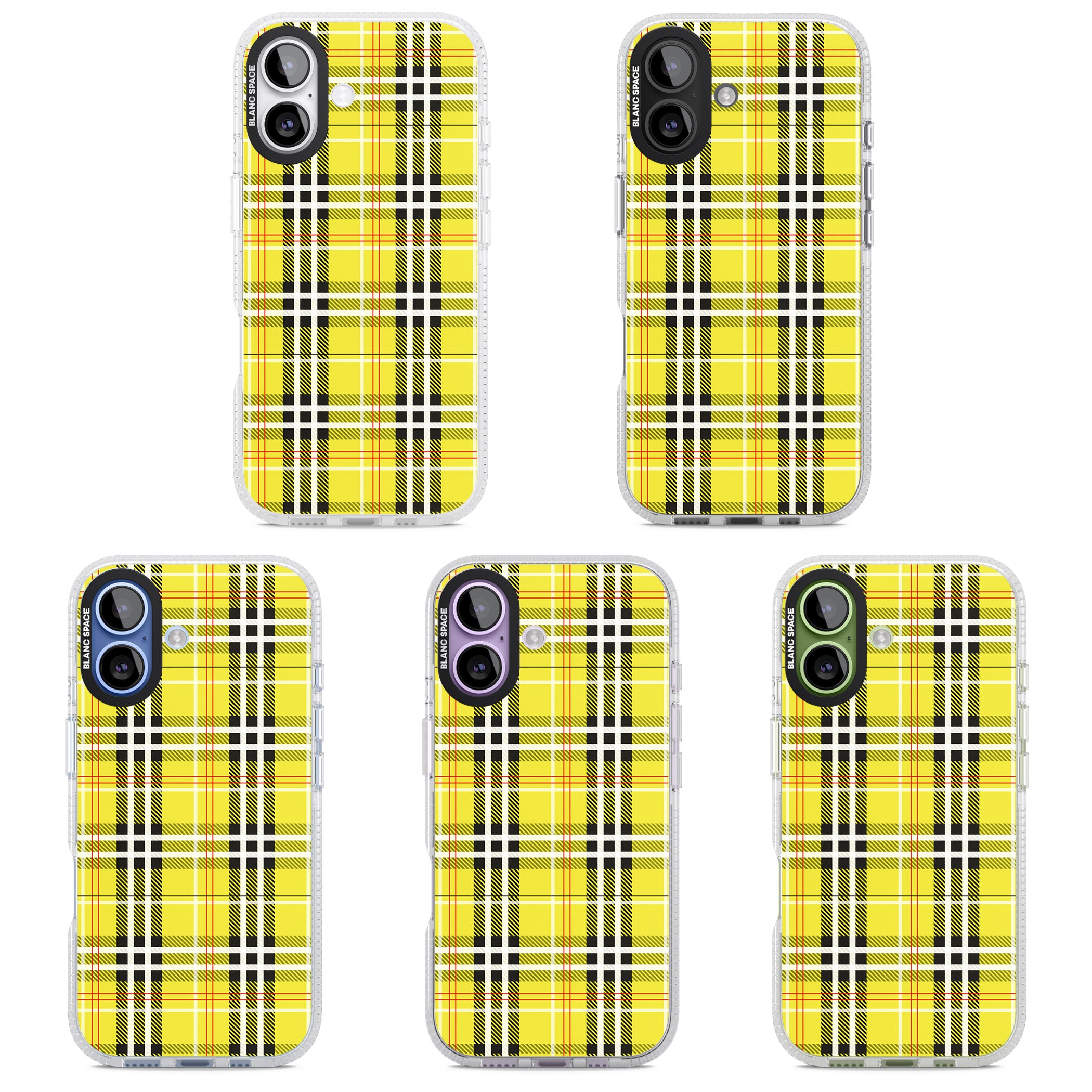 Yellow Plaid iPhone 17 Impact Air Clear Phone Case APT Impact Protection