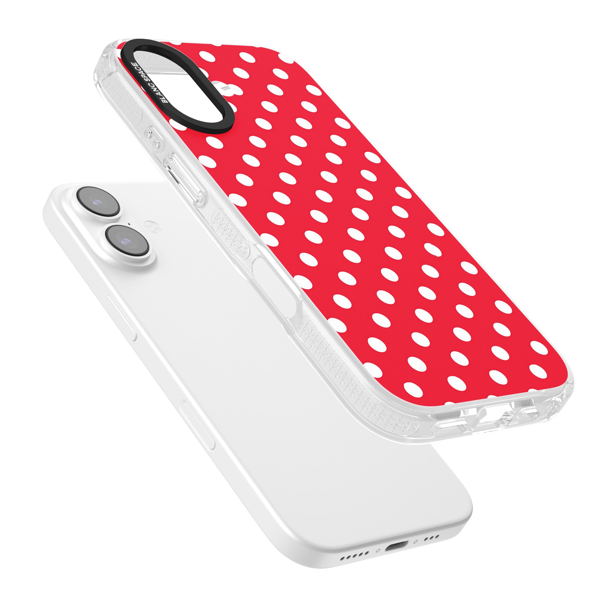 Designer Lava Red Polka Dot iPhone 17 Impact Air Clear Phone Case Colours
