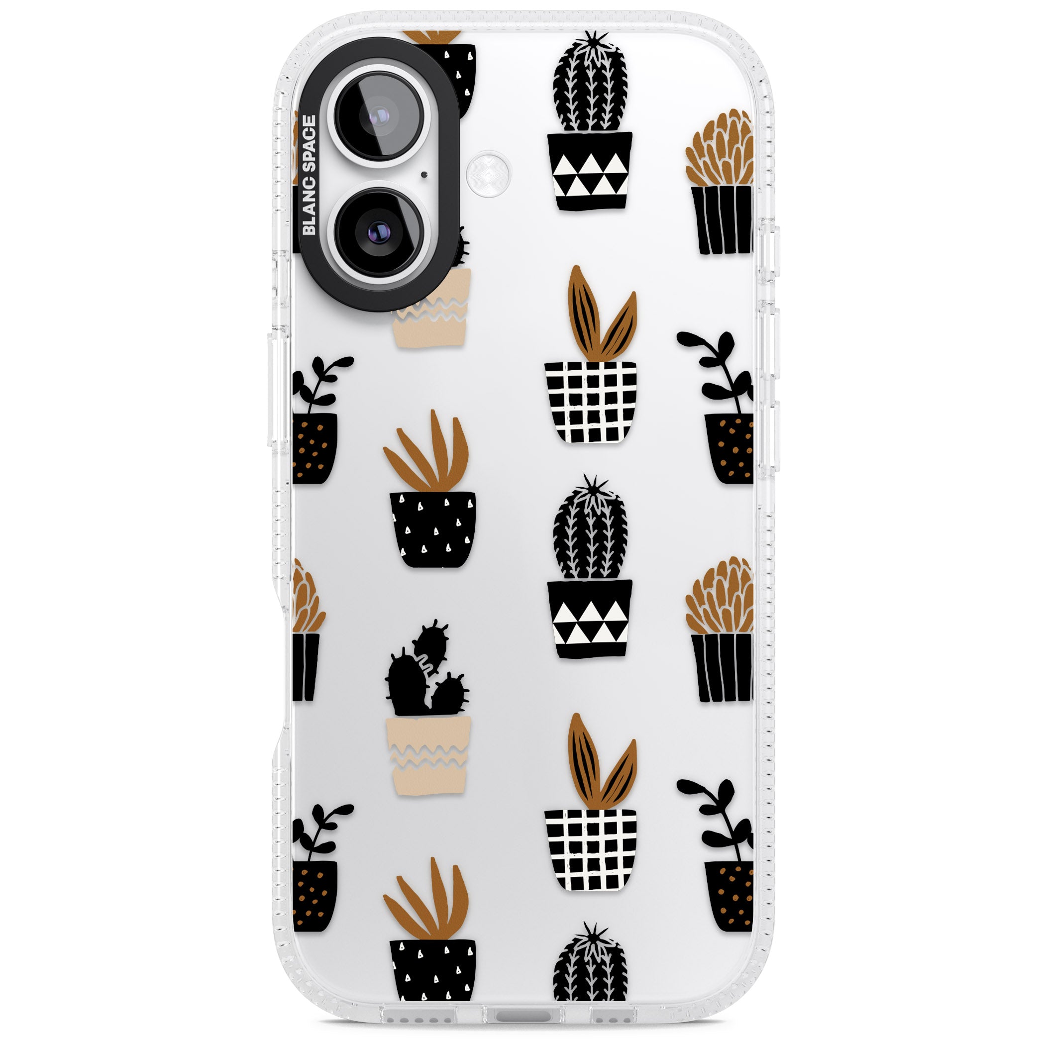 Large Mixed Plants Pattern Clear iPhone 17 Impact Air Clear Phone Case