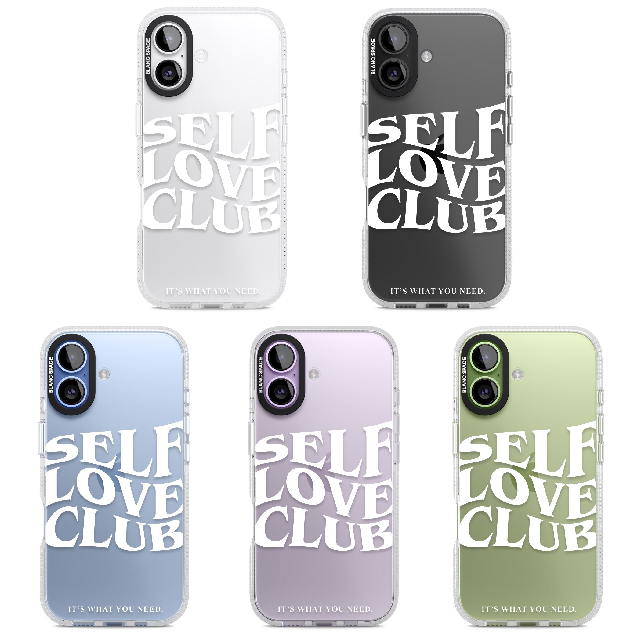 Self Love Club White iPhone 17 Impact Air Clear Phone Case APT Impact Protection