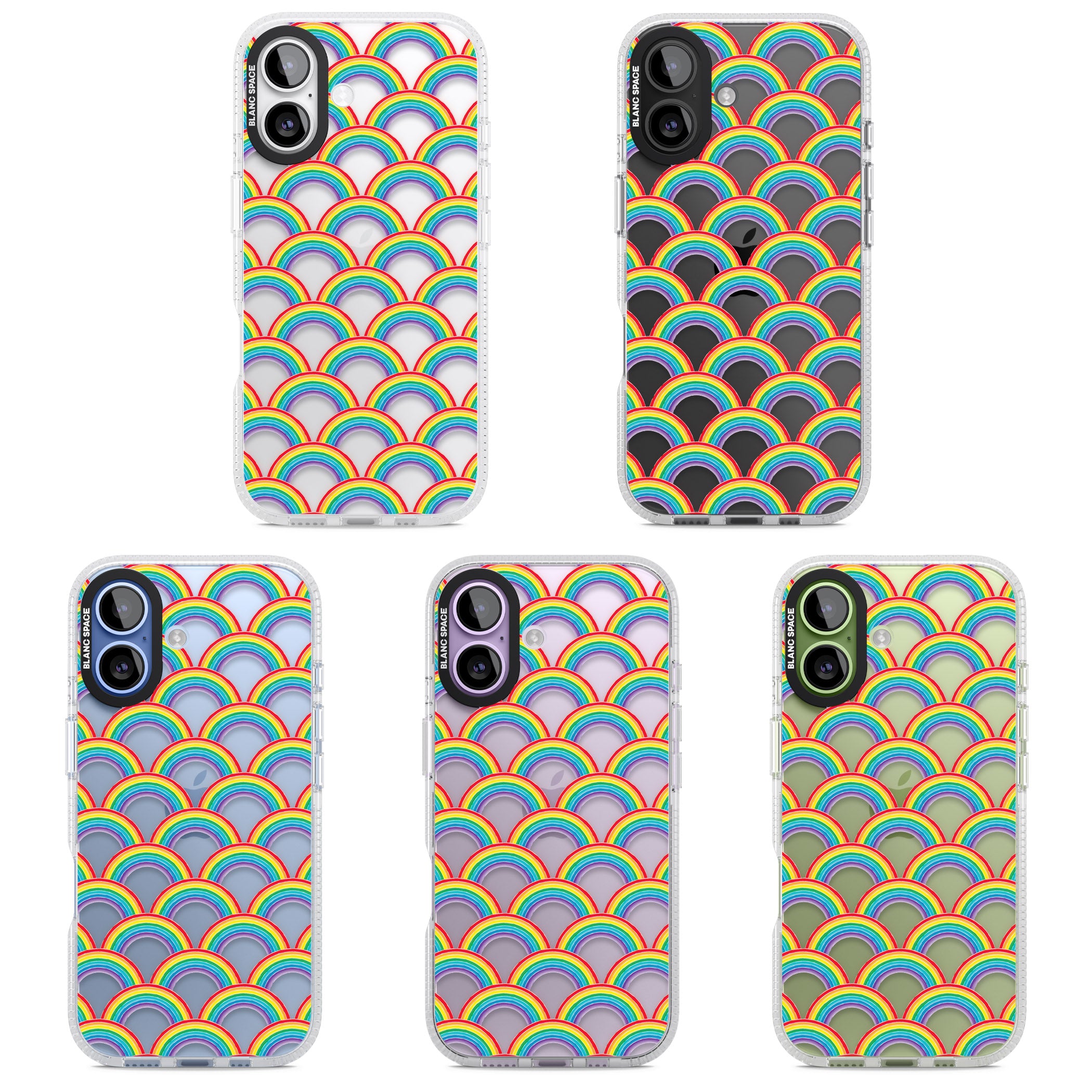 Rainbow Arc Pattern iPhone 17 Impact Air Clear Phone Case APT Impact Protection