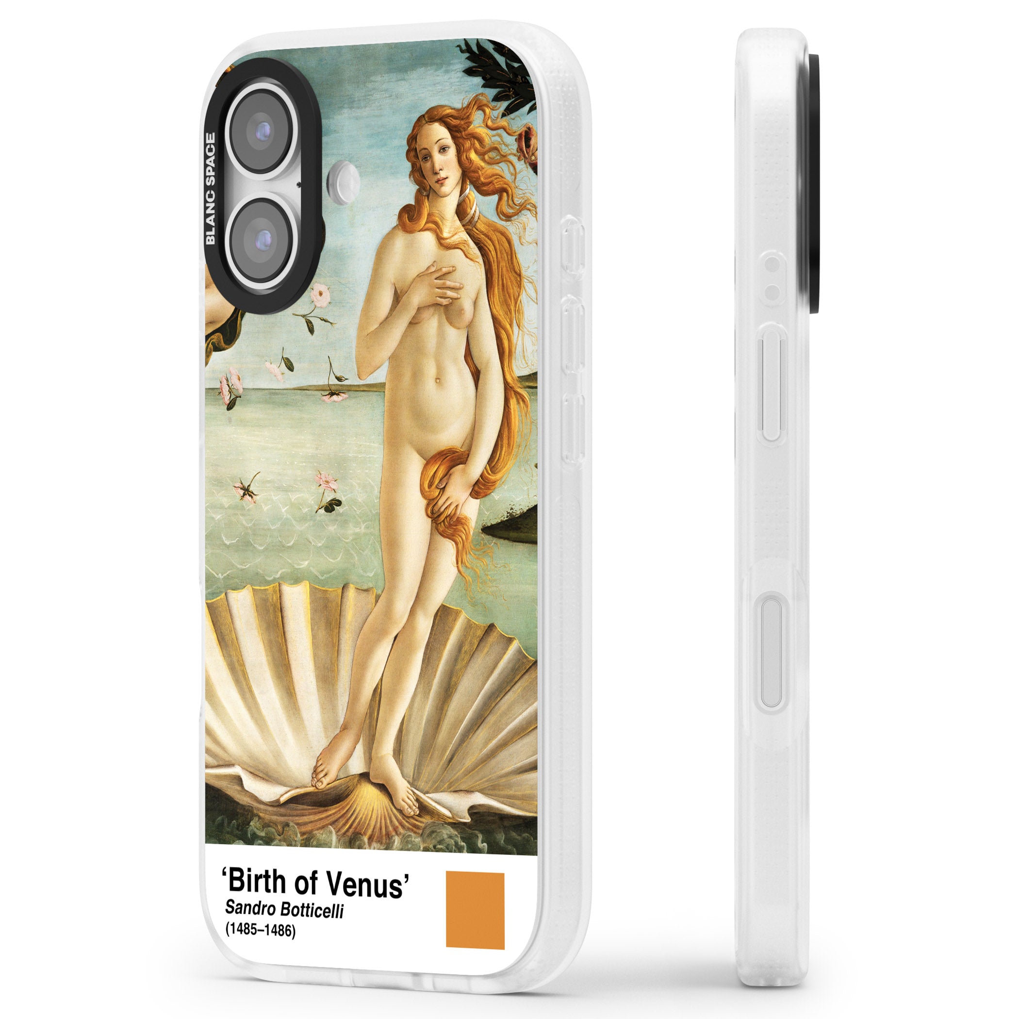 The Birth Of Venus iPhone 17 Impact Air Clear Phone Case Side Profile