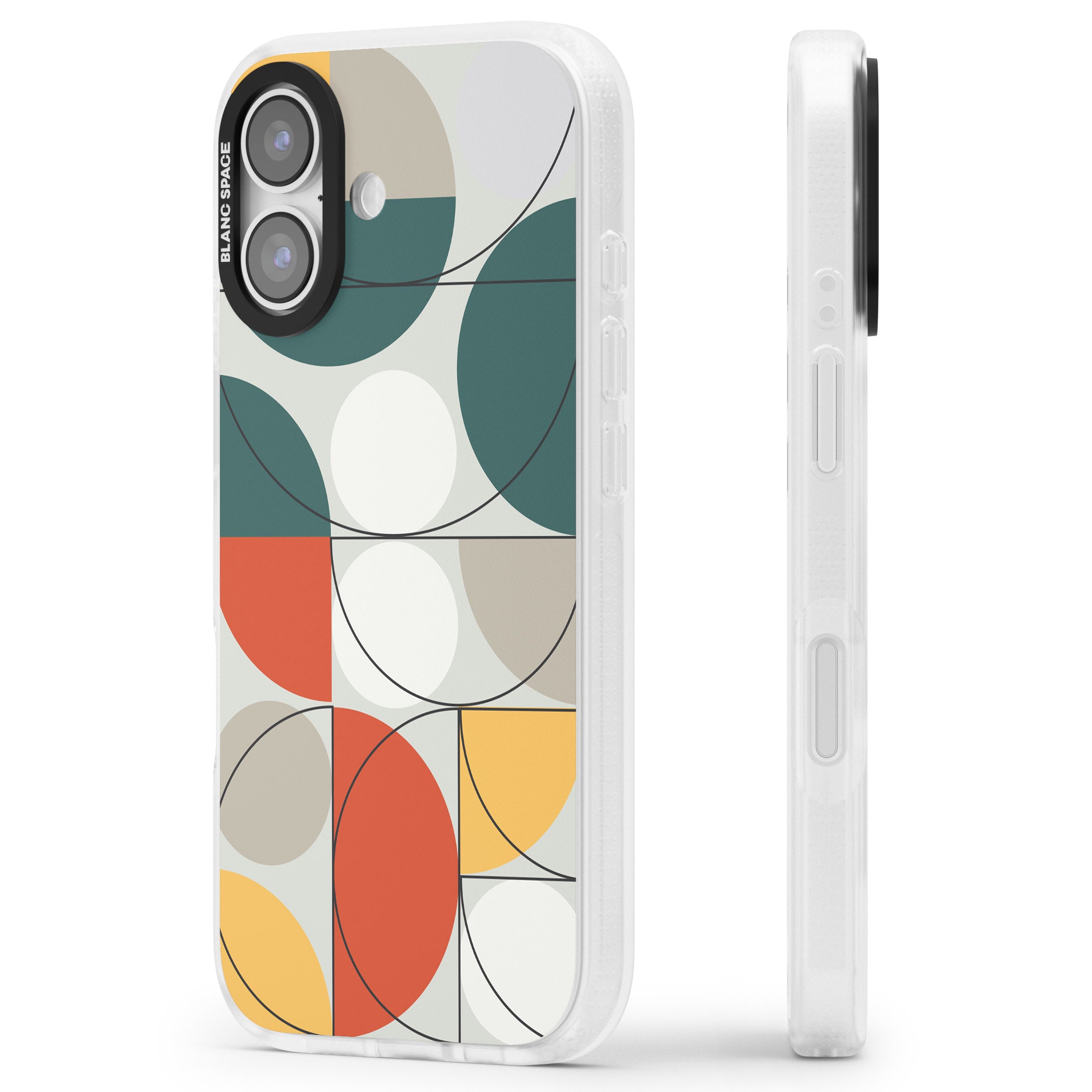 Modern Abstract Circle iPhone 17 Impact Air Clear Phone Case Side Profile