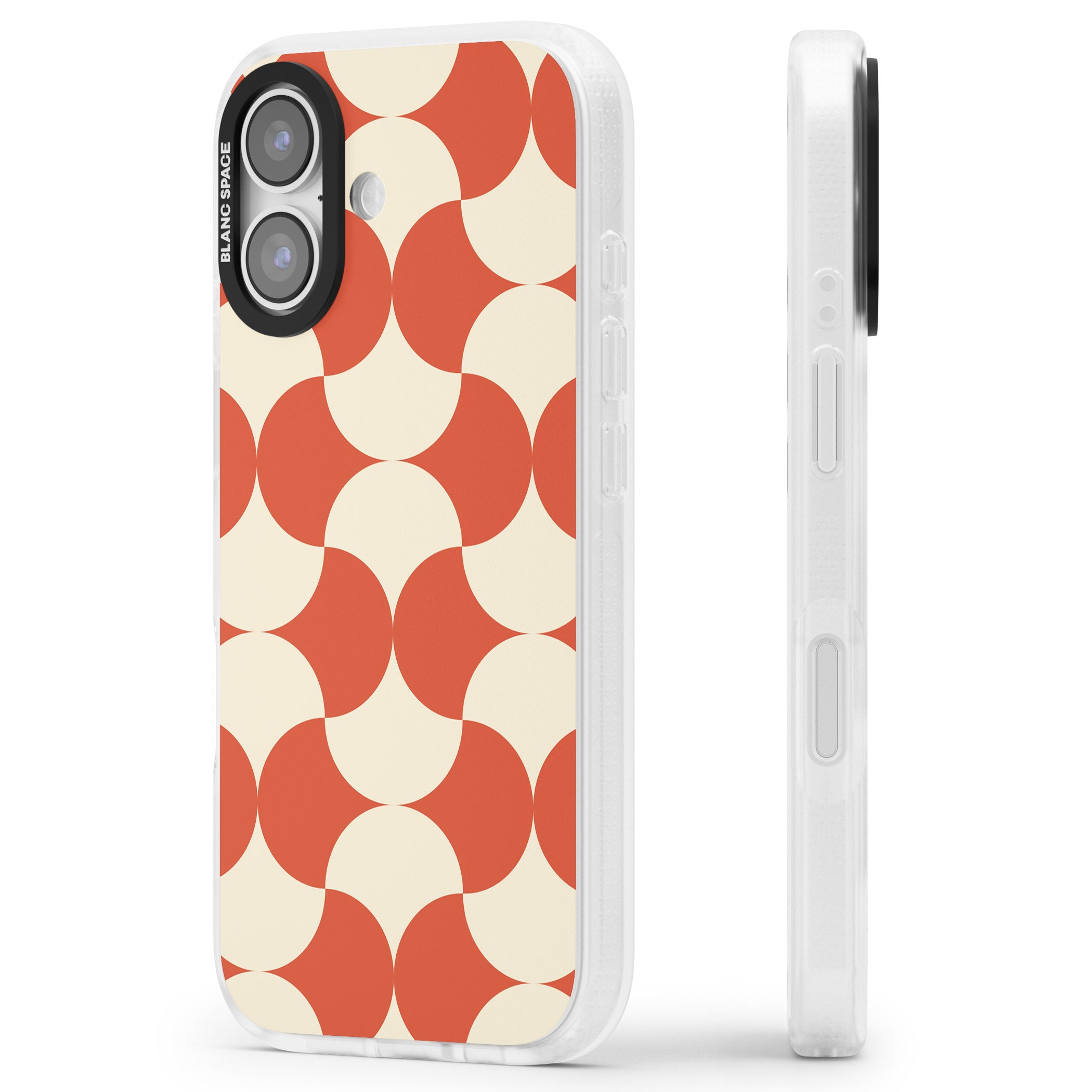 Abstract Retro Shapes iPhone 17 Impact Air Clear Phone Case Side Profile