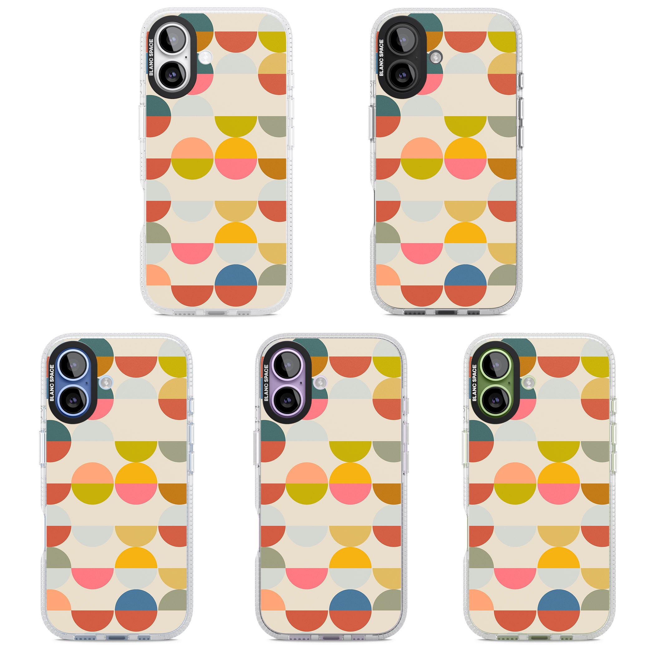 Colorful Retro Circles iPhone 17 Impact Air Clear Phone Case APT Impact Protection