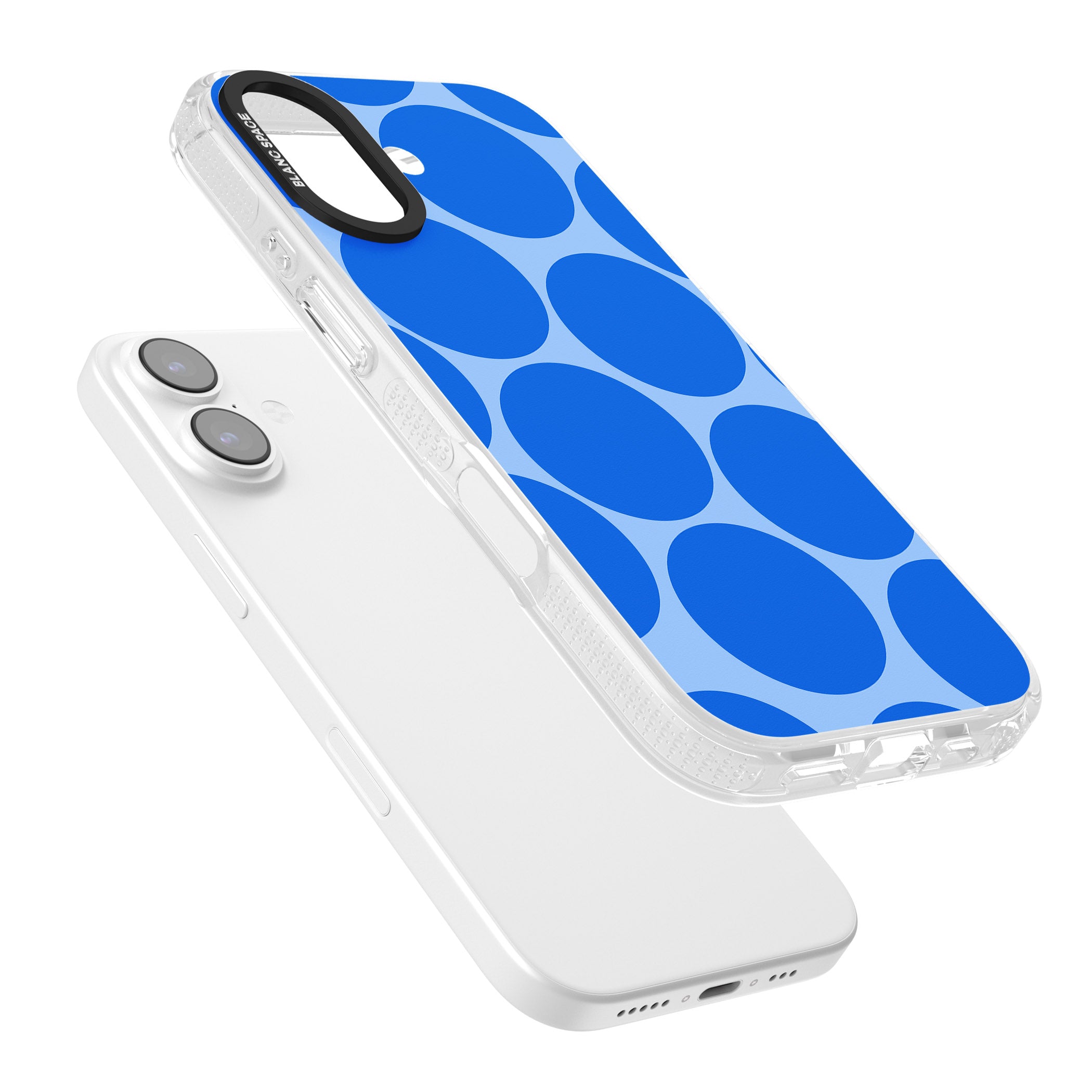Retro Blue Dot iPhone 17 Impact Air Clear Phone Case Colours