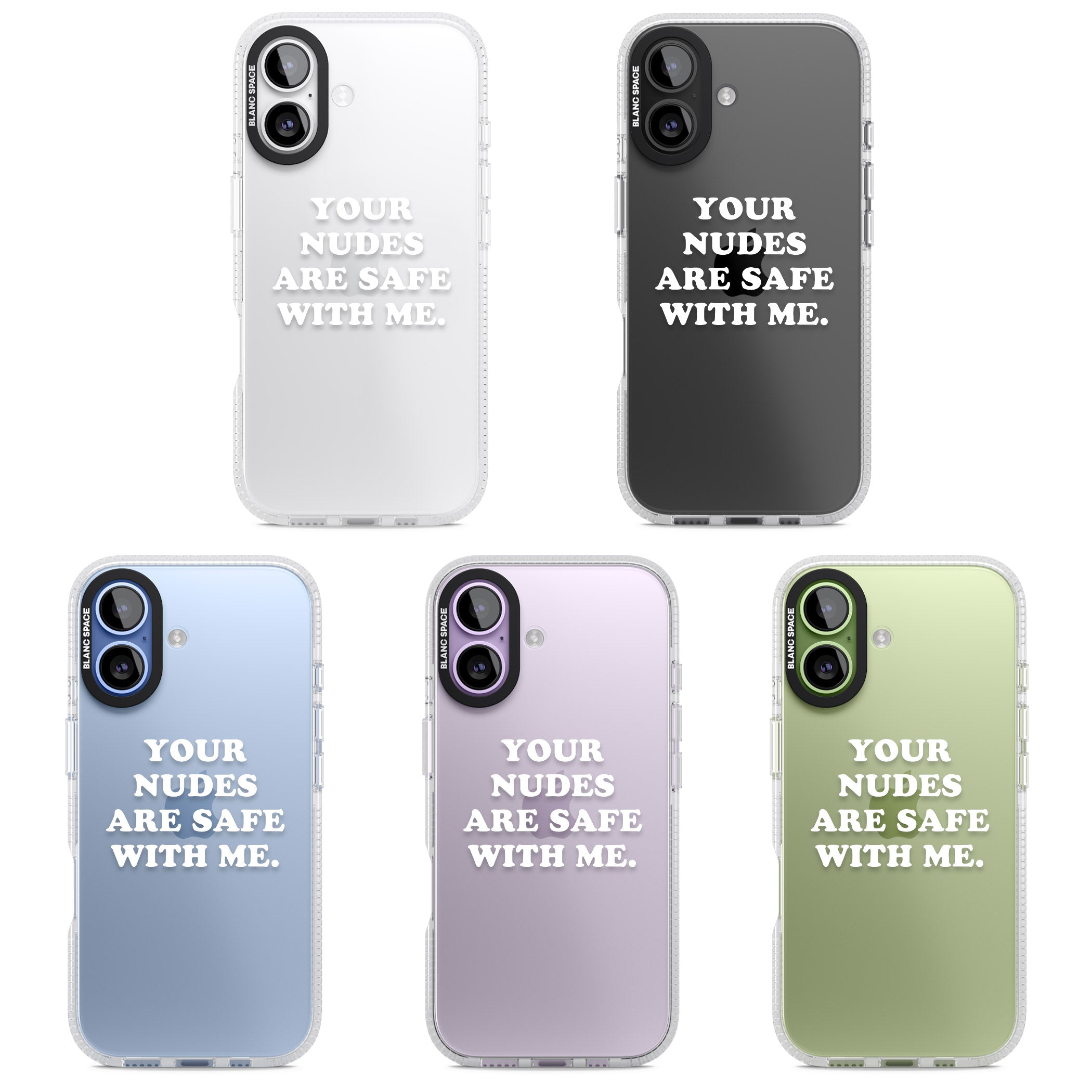 Your Nudes Are Safe White iPhone 17 Impact Air Clear Phone Case APT Impact Protection