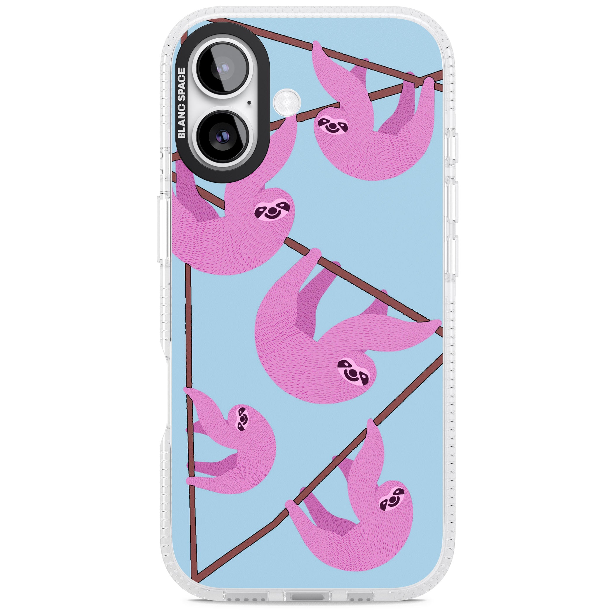Pink Sloth iPhone 17 Impact Air Clear Phone Case