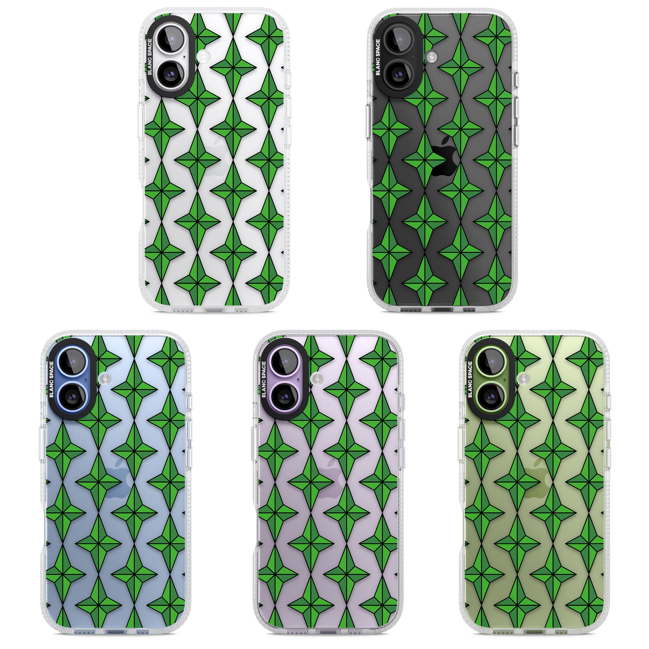 Emerald Stars Pattern (Clear) iPhone 17 Impact Air Clear Phone Case APT Impact Protection