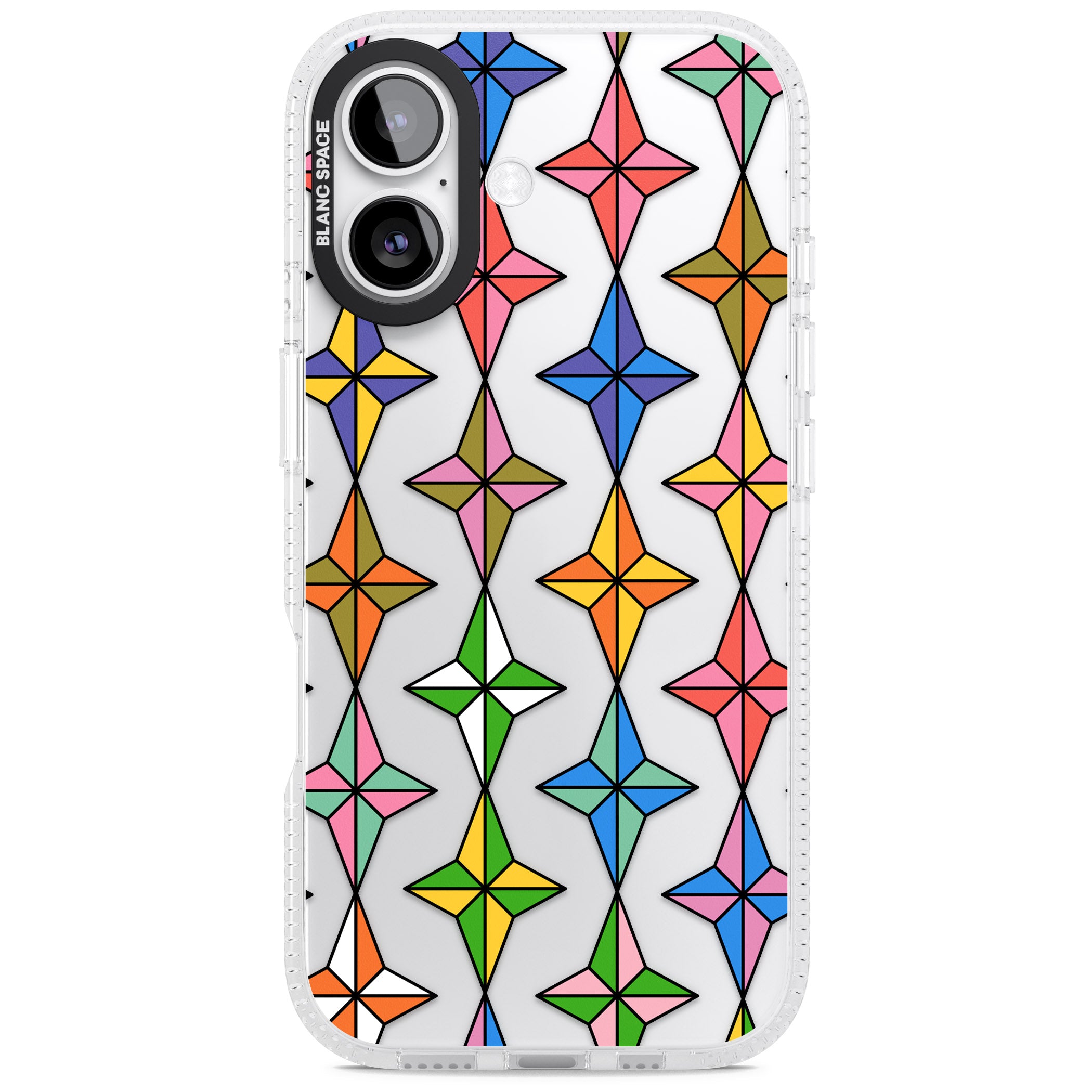 Multi Colour Stars Pattern iPhone 17 Impact Air Clear Phone Case