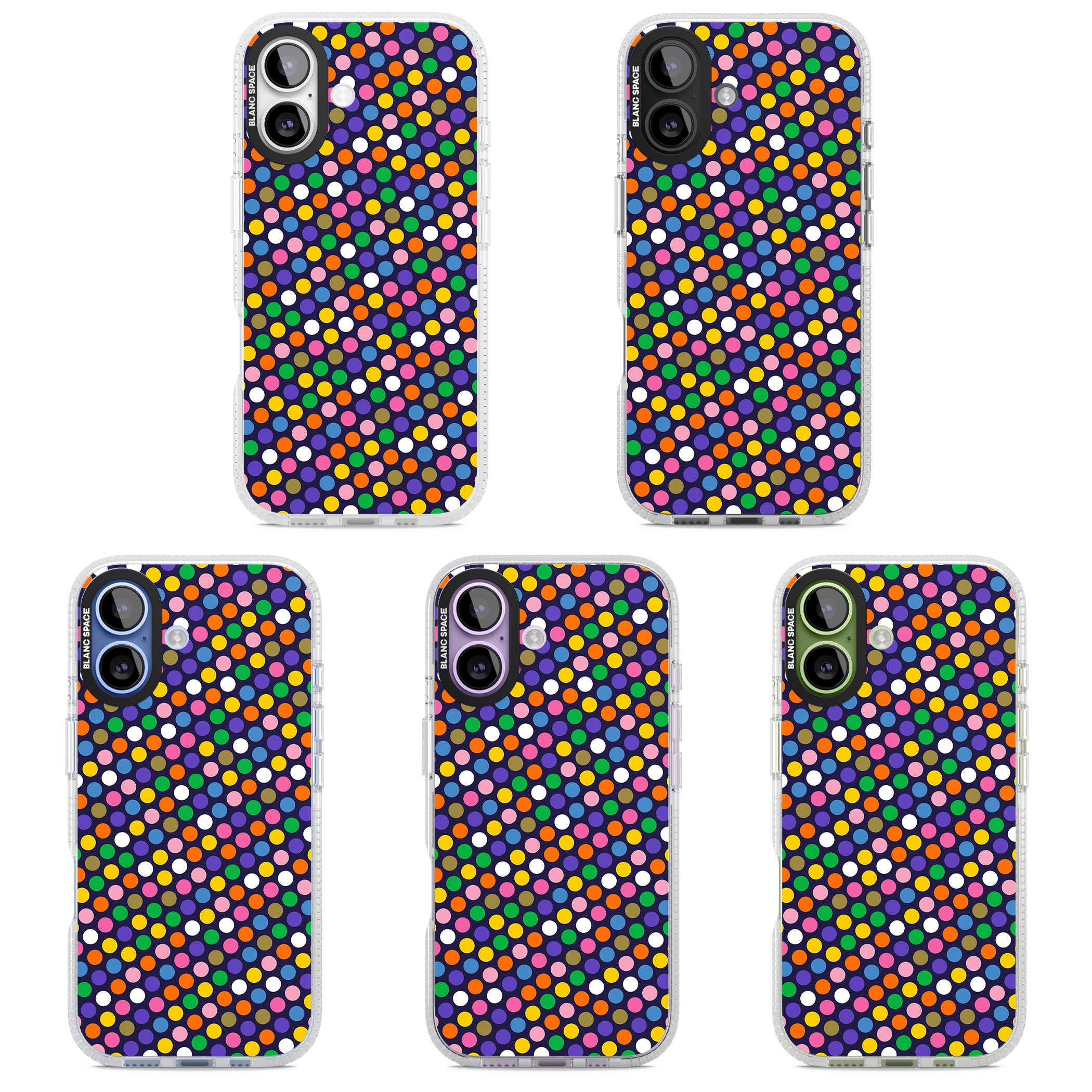 Multicolour Polka Dot Fiesta (Purple) iPhone 17 Impact Air Clear Phone Case APT Impact Protection