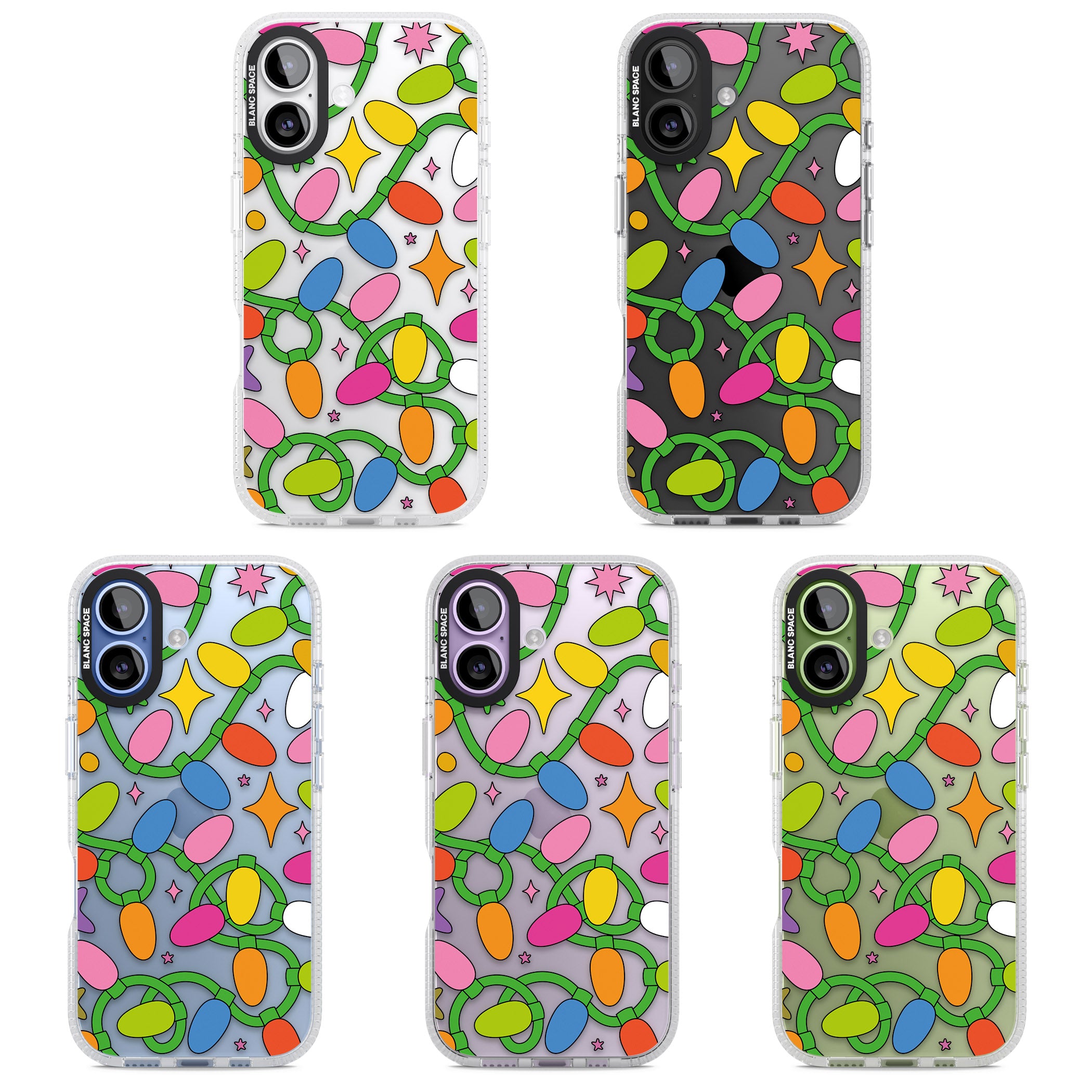 Festive Lights Pattern iPhone 17 Impact Air Clear Phone Case APT Impact Protection
