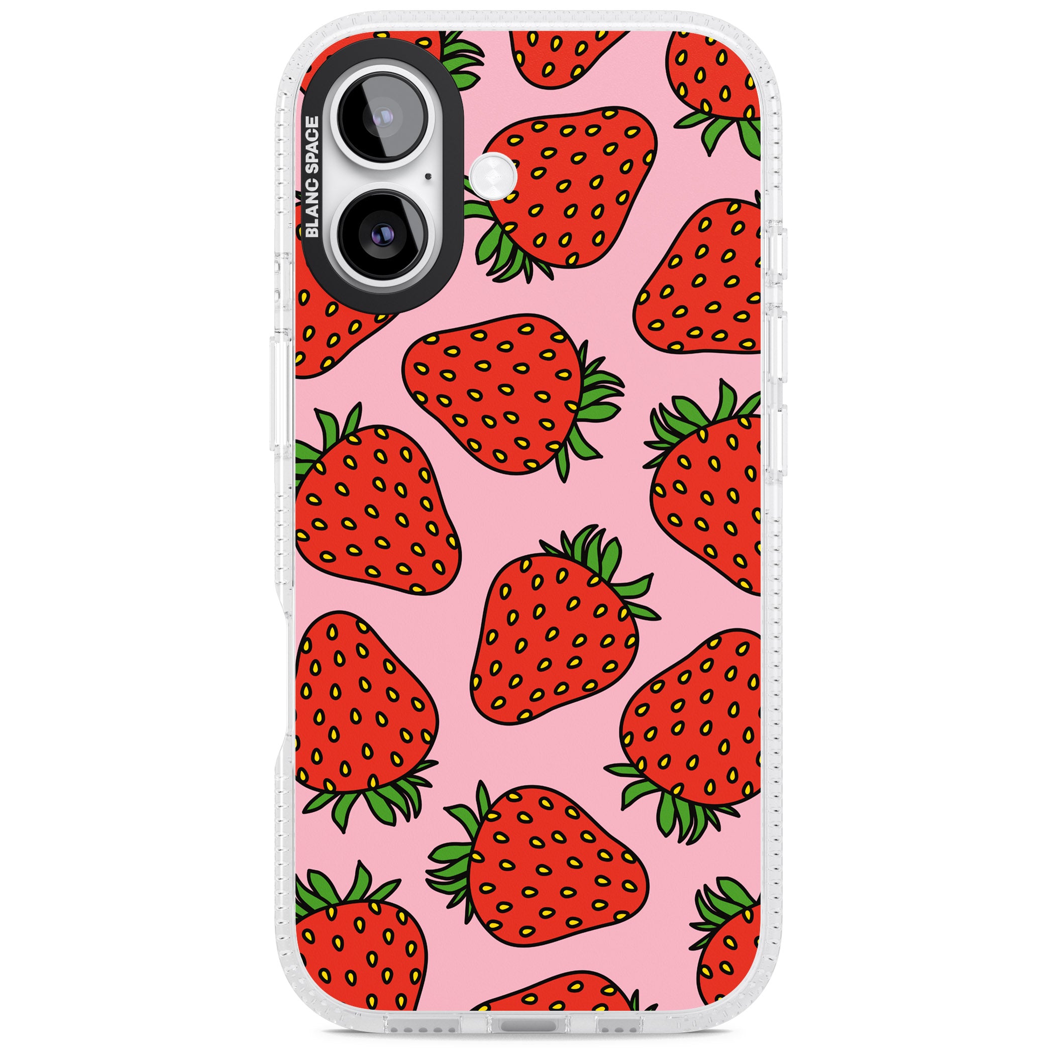 Strawberry Pattern (Pink) iPhone 17 Impact Air Clear Phone Case