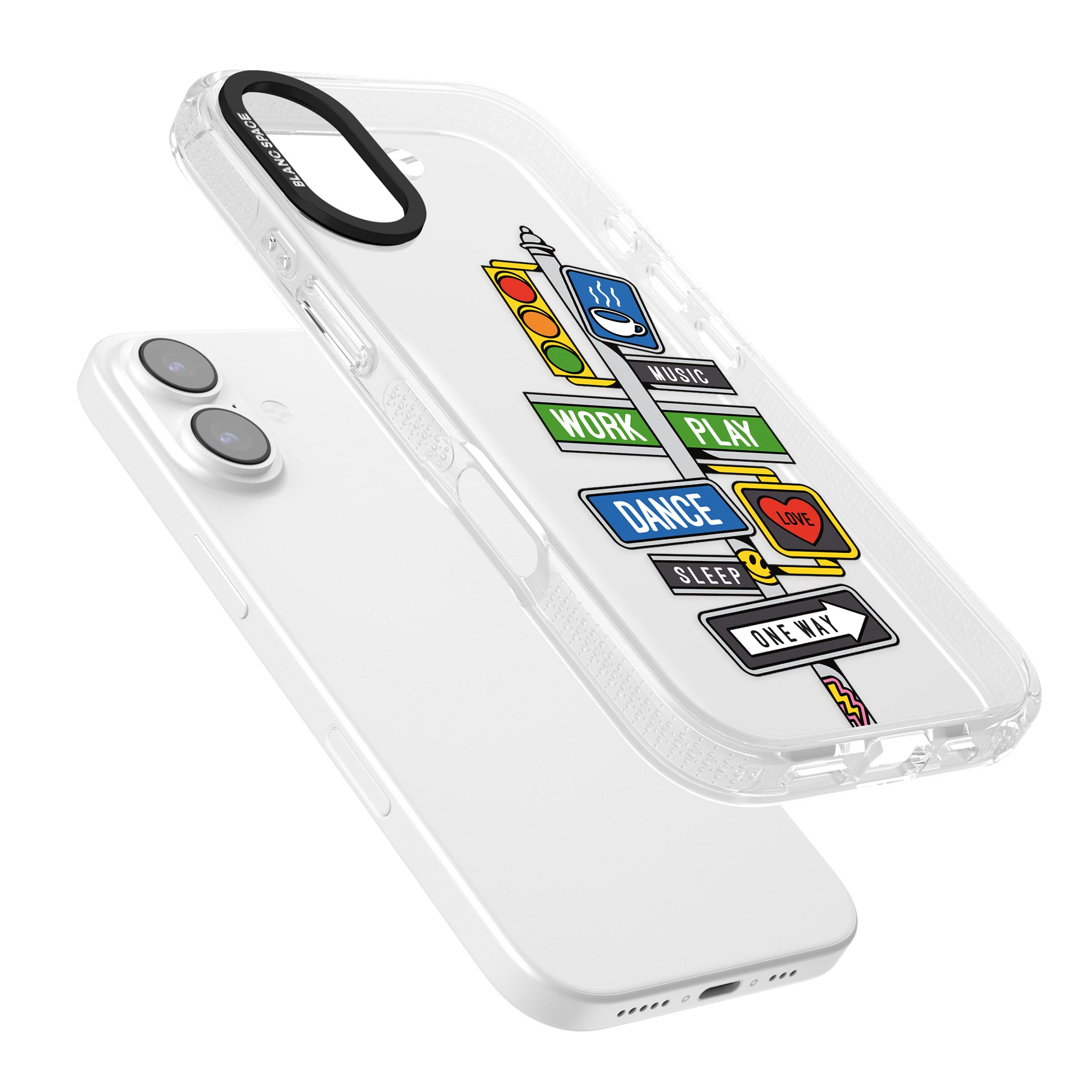 Mood Street Signs iPhone 17 Impact Air Clear Phone Case Colours