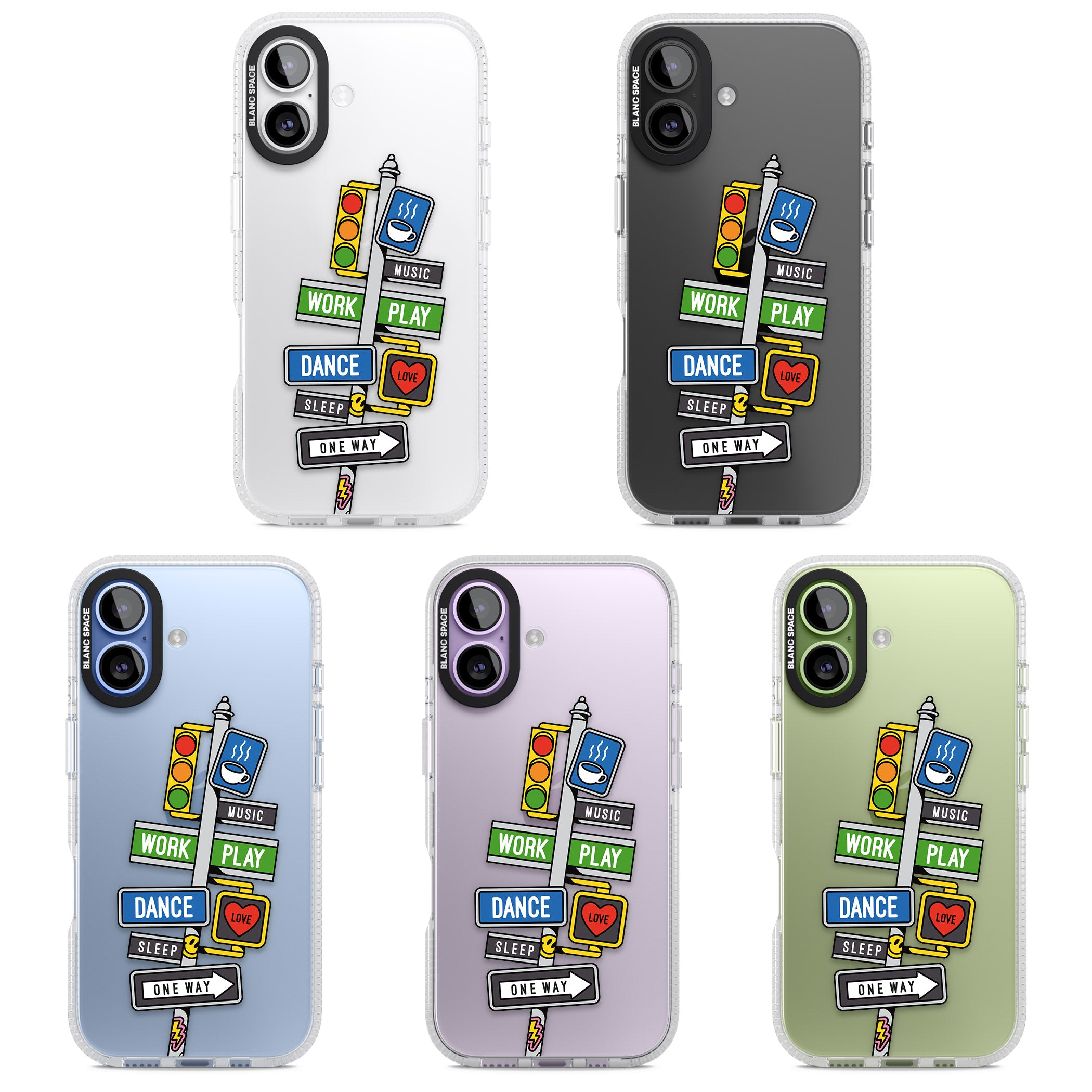 Mood Street Signs iPhone 17 Impact Air Clear Phone Case APT Impact Protection