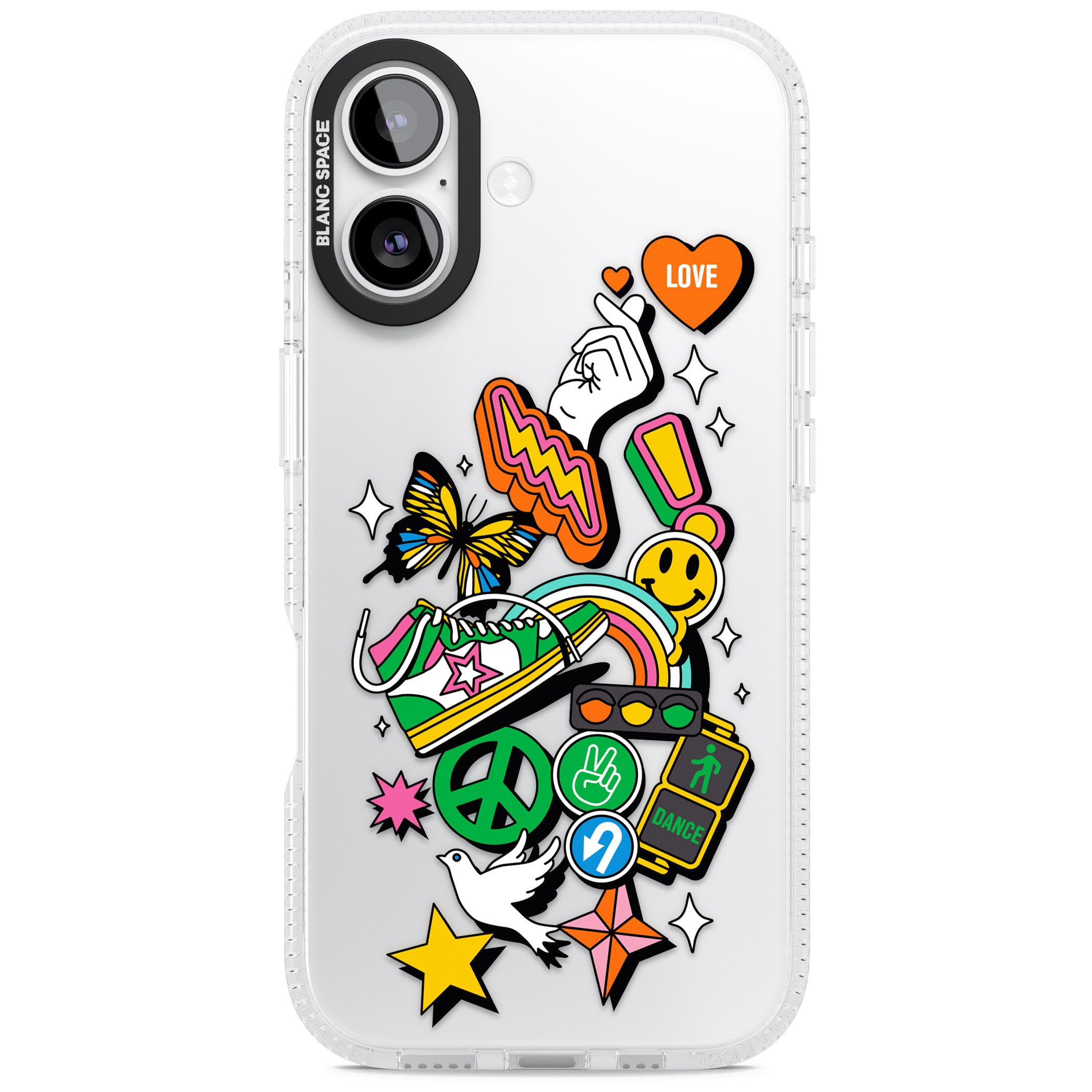 Nostalgic Sticker Collage iPhone 17 Impact Air Clear Phone Case