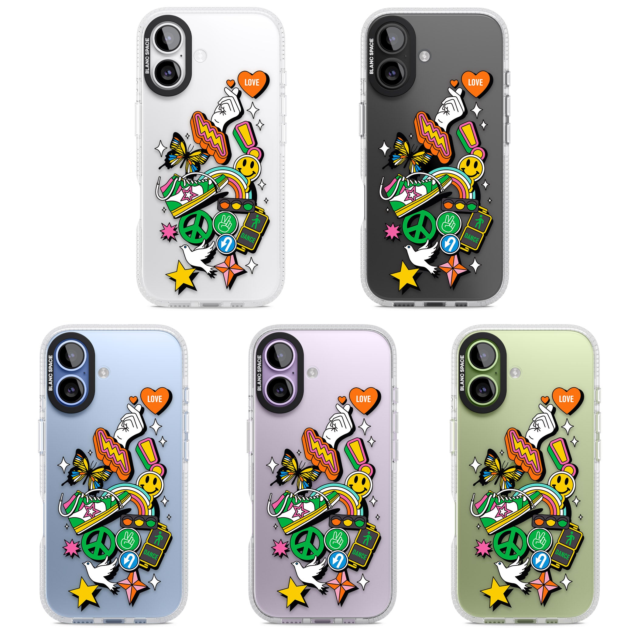 Nostalgic Sticker Collage iPhone 17 Impact Air Clear Phone Case APT Impact Protection