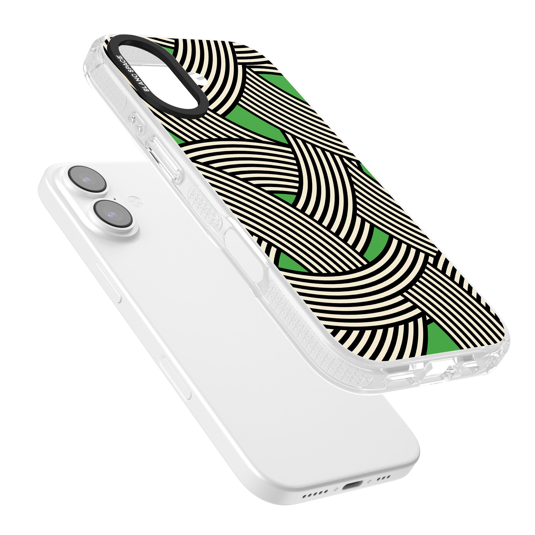Green Optic Waves iPhone 17 Impact Air Clear Phone Case Colours