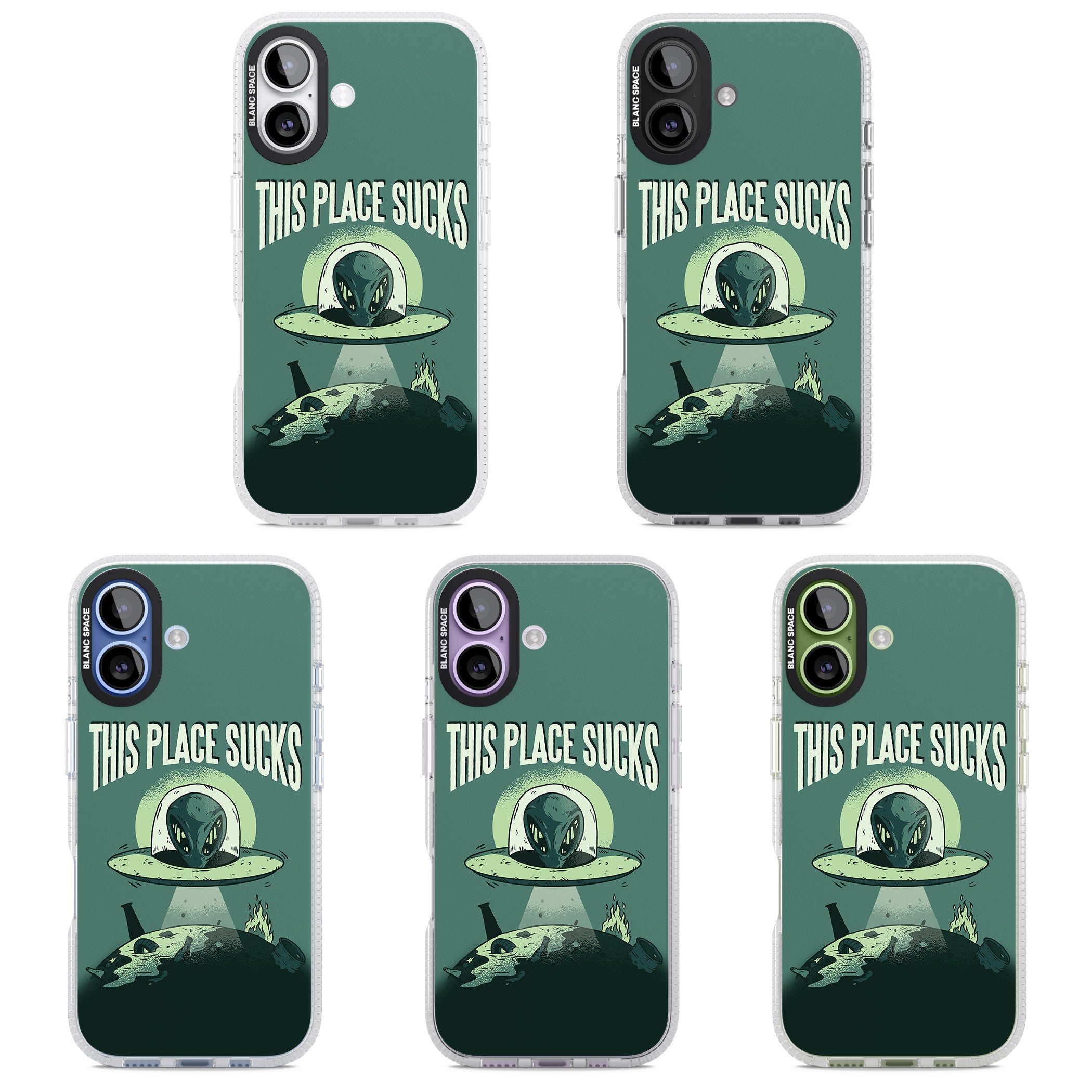 Earth Sucks iPhone 17 Impact Air Clear Phone Case APT Impact Protection