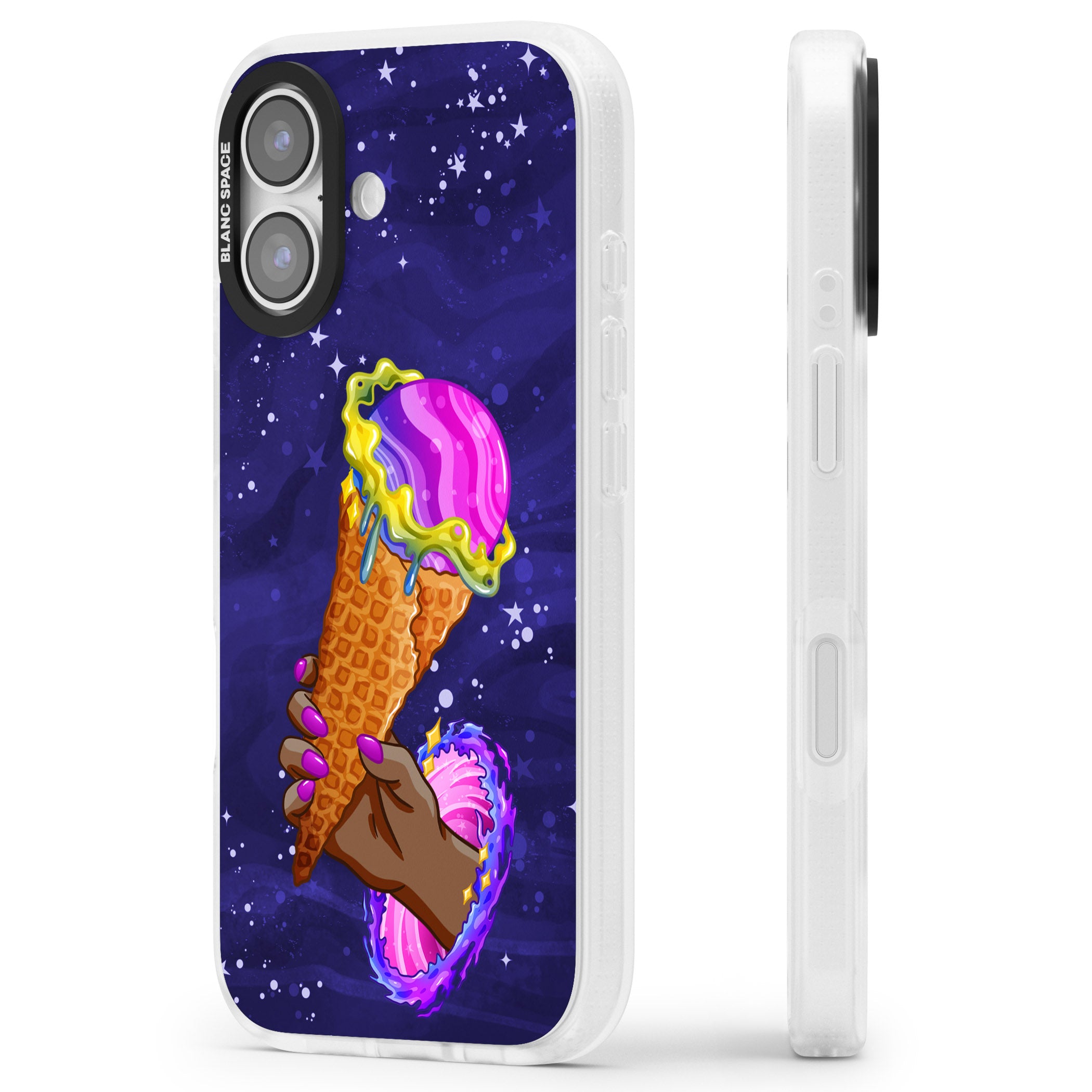 Interdimensional Ice Cream iPhone 17 Impact Air Clear Phone Case Side Profile