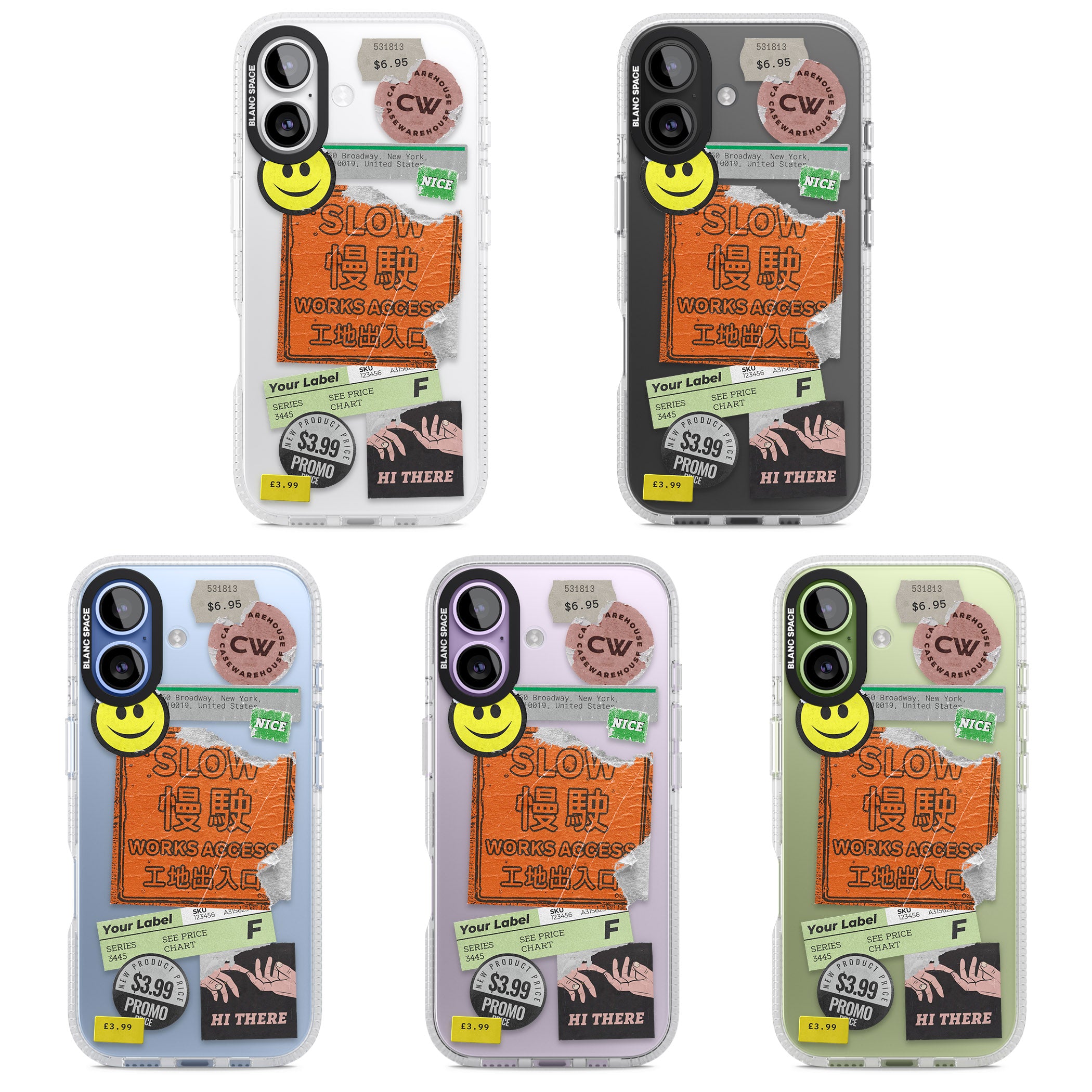 Kanji Signs Sticker Mix iPhone 17 Impact Air Clear Phone Case APT Impact Protection