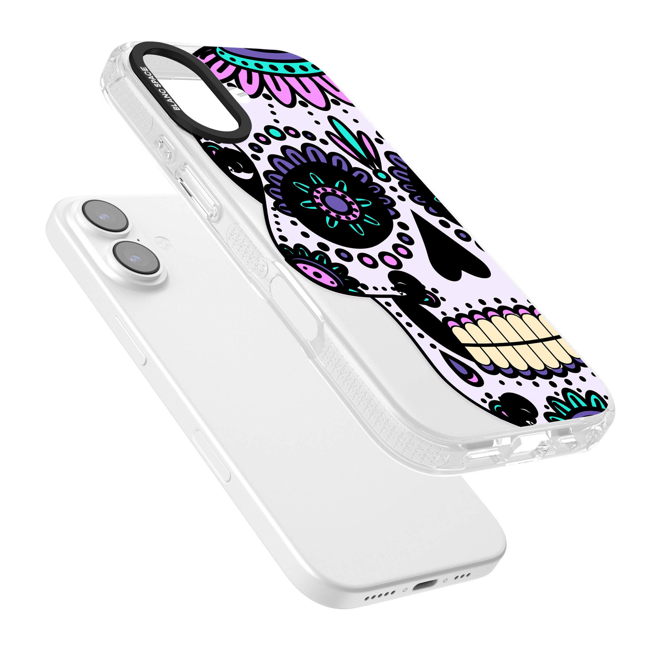 Violet Sugar Skull iPhone 17 Impact Air Clear Phone Case Colours