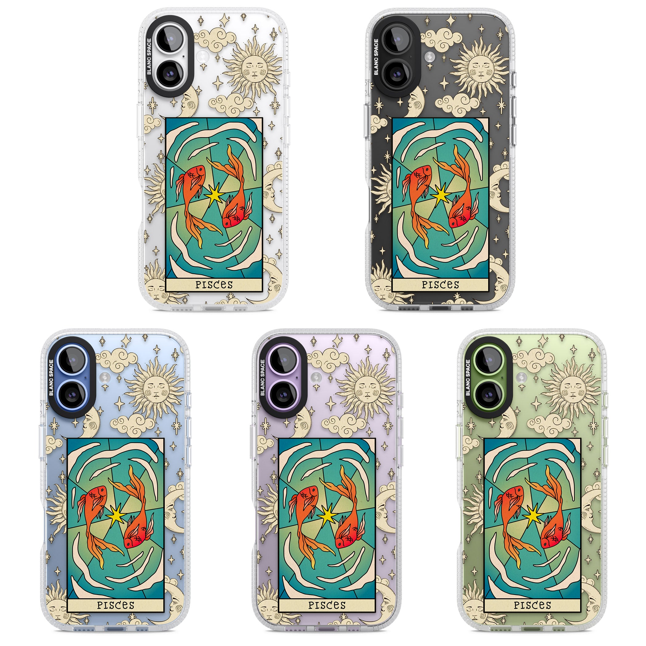 Celestial Zodiac Pisces iPhone 17 Impact Air Clear Phone Case APT Impact Protection