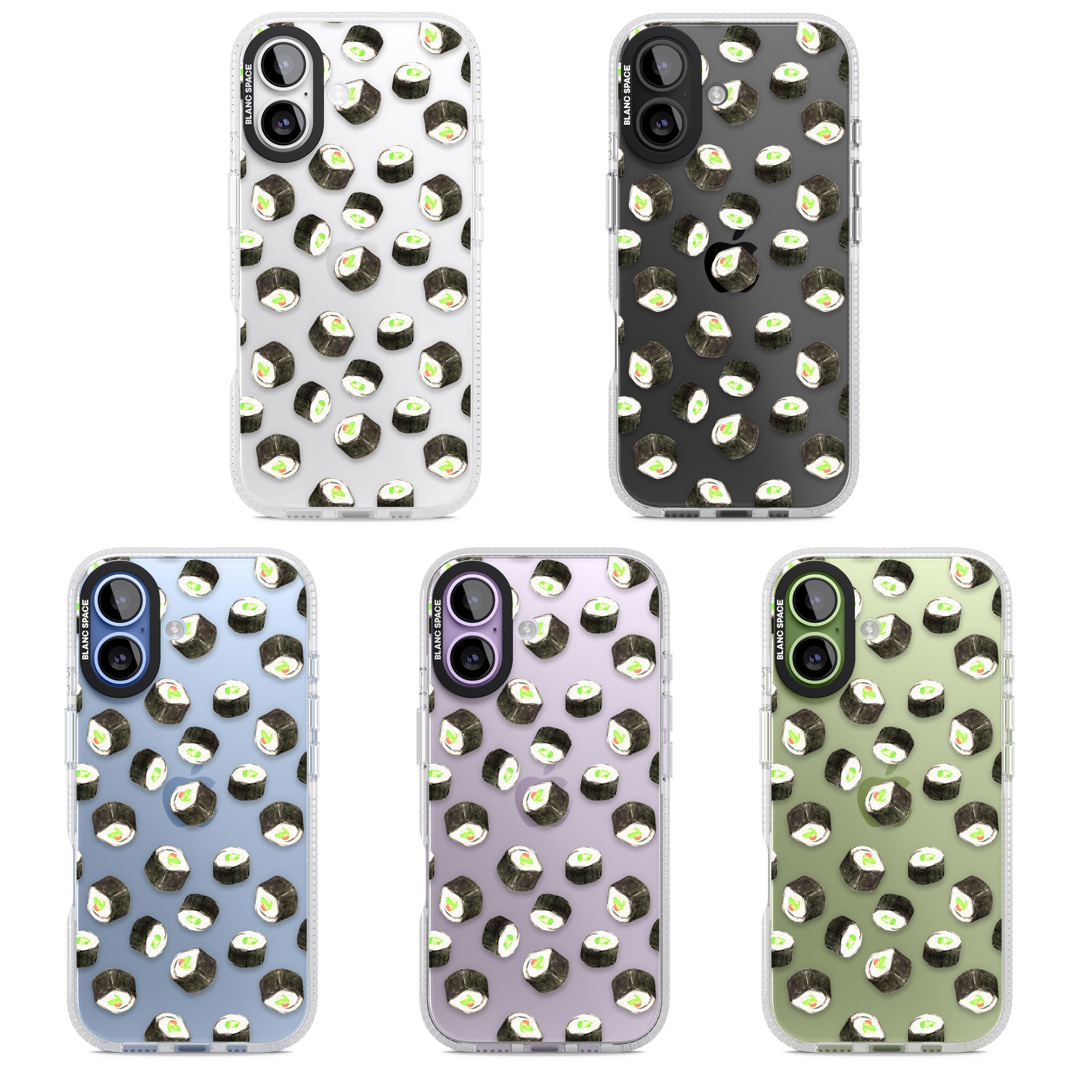 Sushi Pattern iPhone 17 Impact Air Clear Phone Case APT Impact Protection