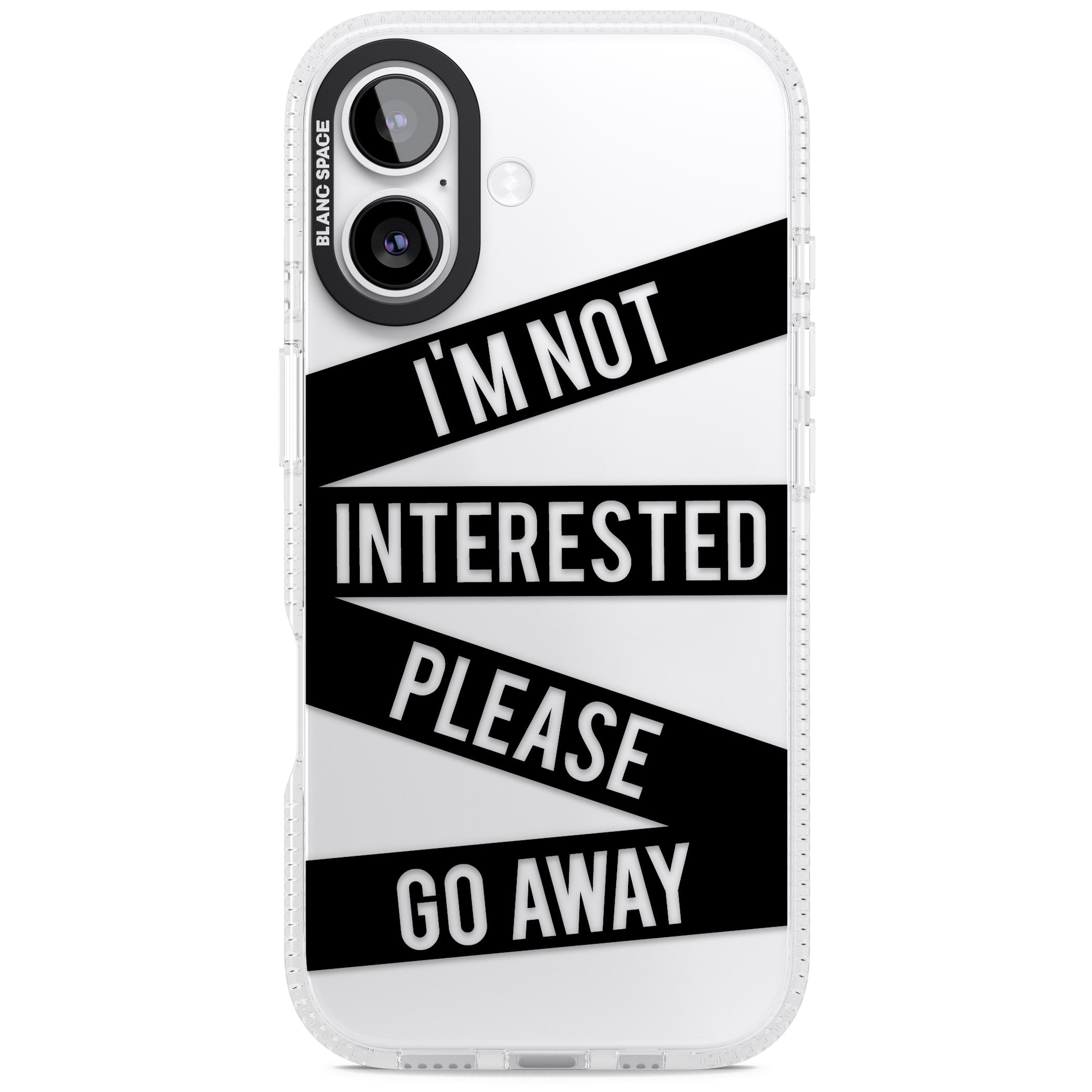 Not Interested Warning iPhone 17 Impact Air Clear Phone Case