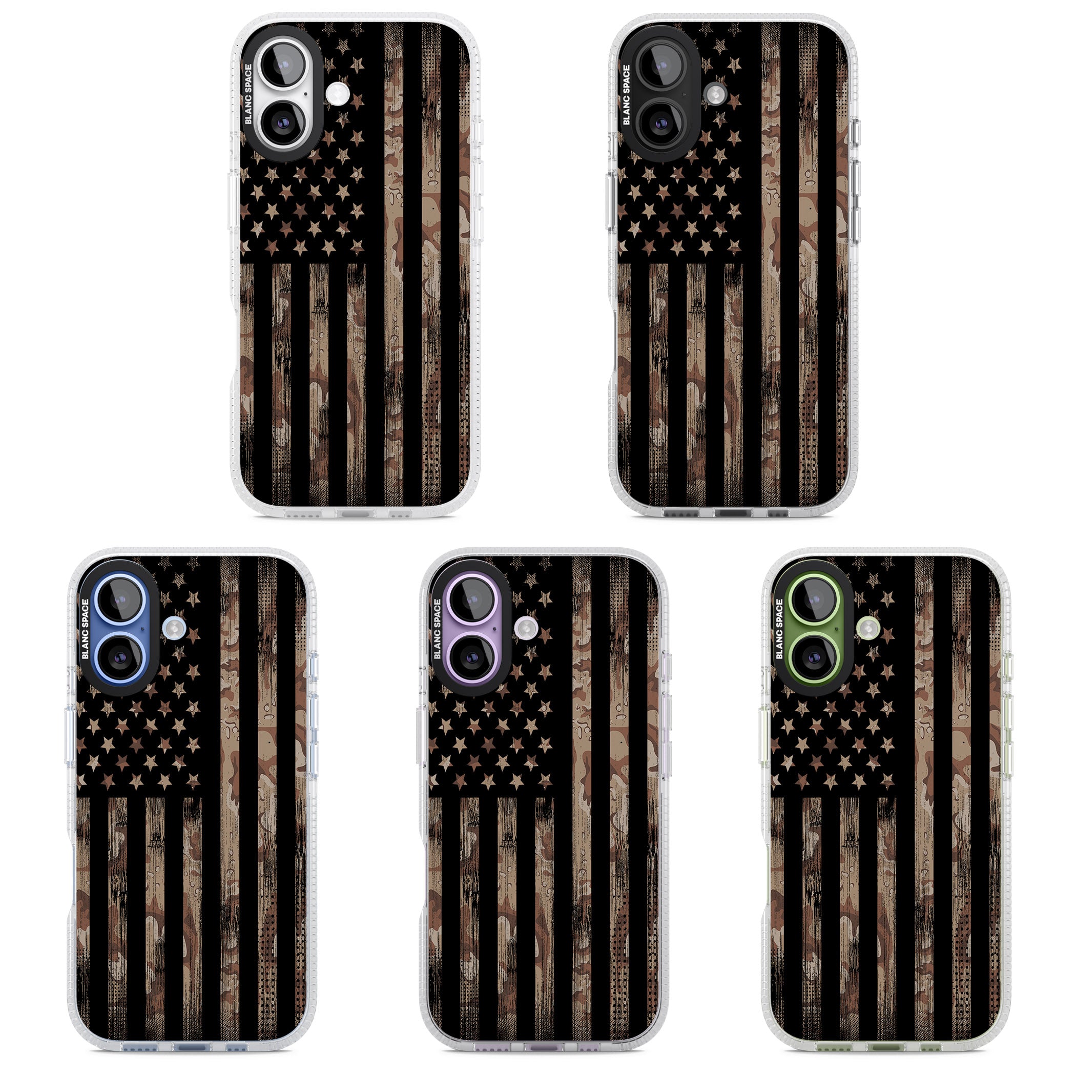 Desert Camo Us Flag iPhone 17 Impact Air Clear Phone Case APT Impact Protection