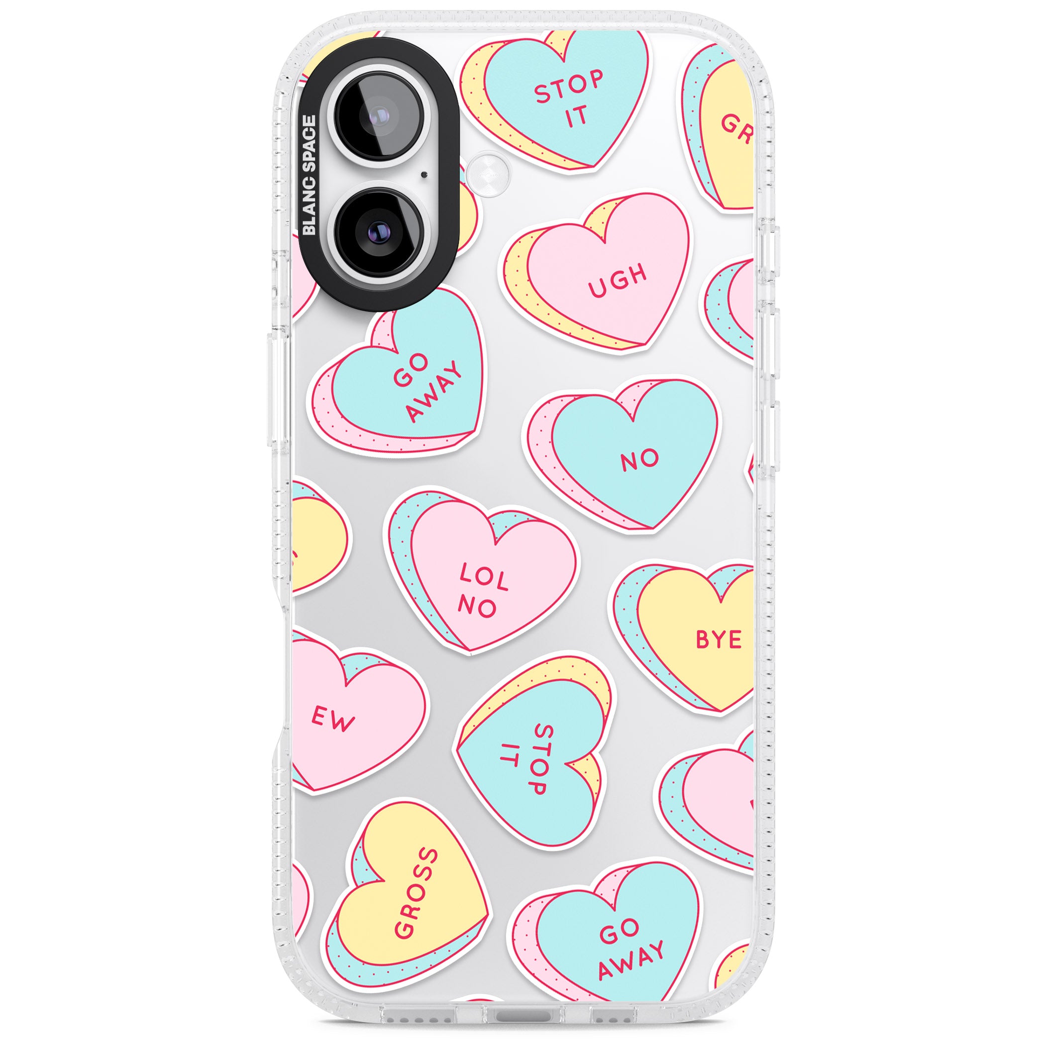 Sarcastic Love Hearts iPhone 17 Impact Air Clear Phone Case