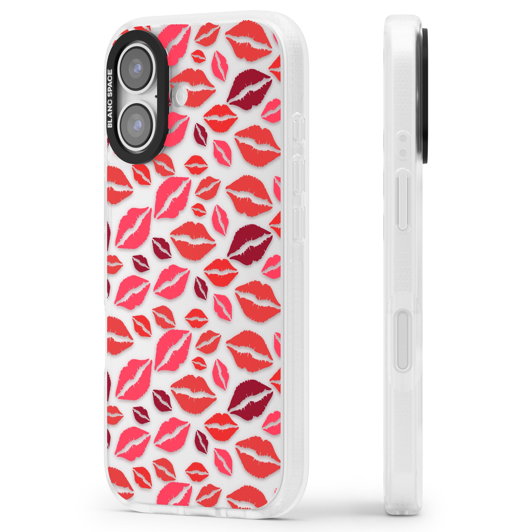 Lips Pattern iPhone 17 Impact Air Clear Phone Case Side Profile