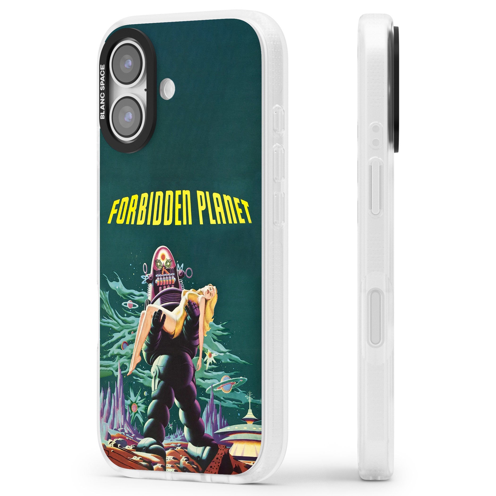 Forbidden Planet Poster iPhone 17 Impact Air Clear Phone Case Side Profile