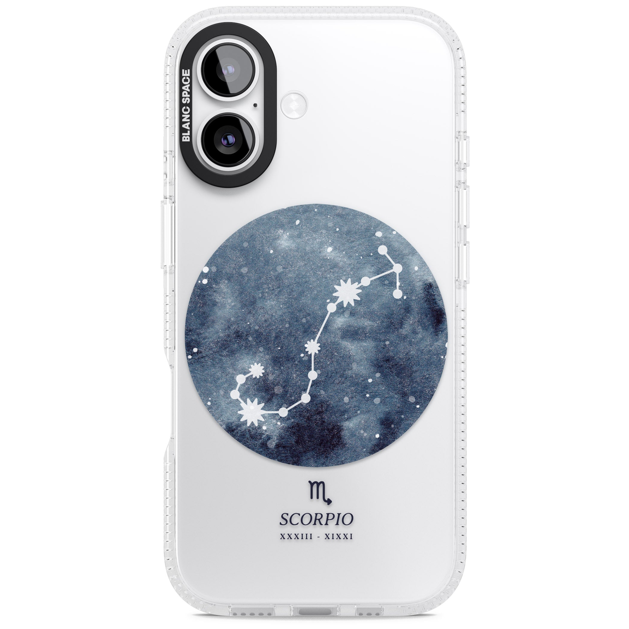 Scorpio Zodiac Blue iPhone 17 Impact Air Clear Phone Case