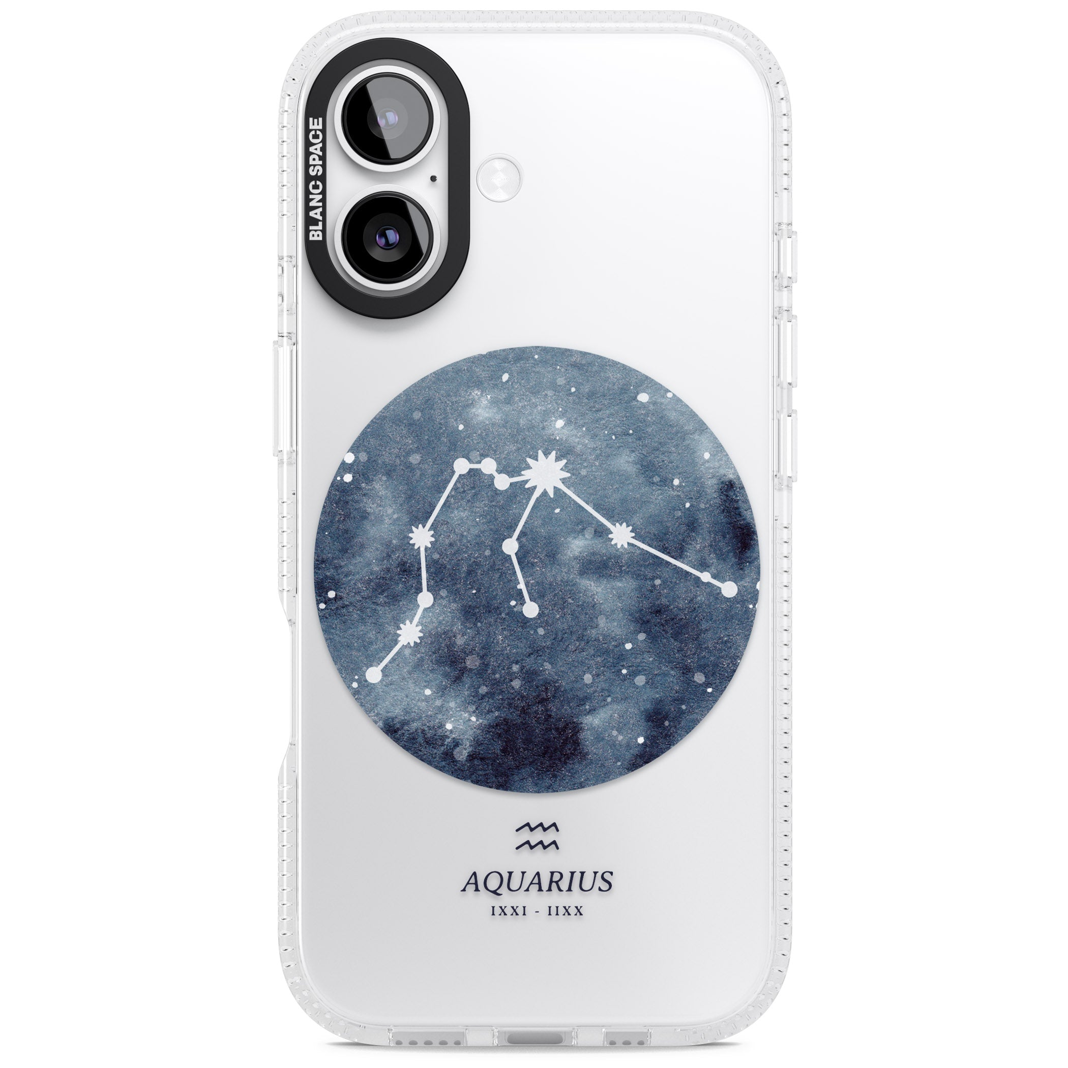 Aquarius Zodiac Blue iPhone 17 Impact Air Clear Phone Case