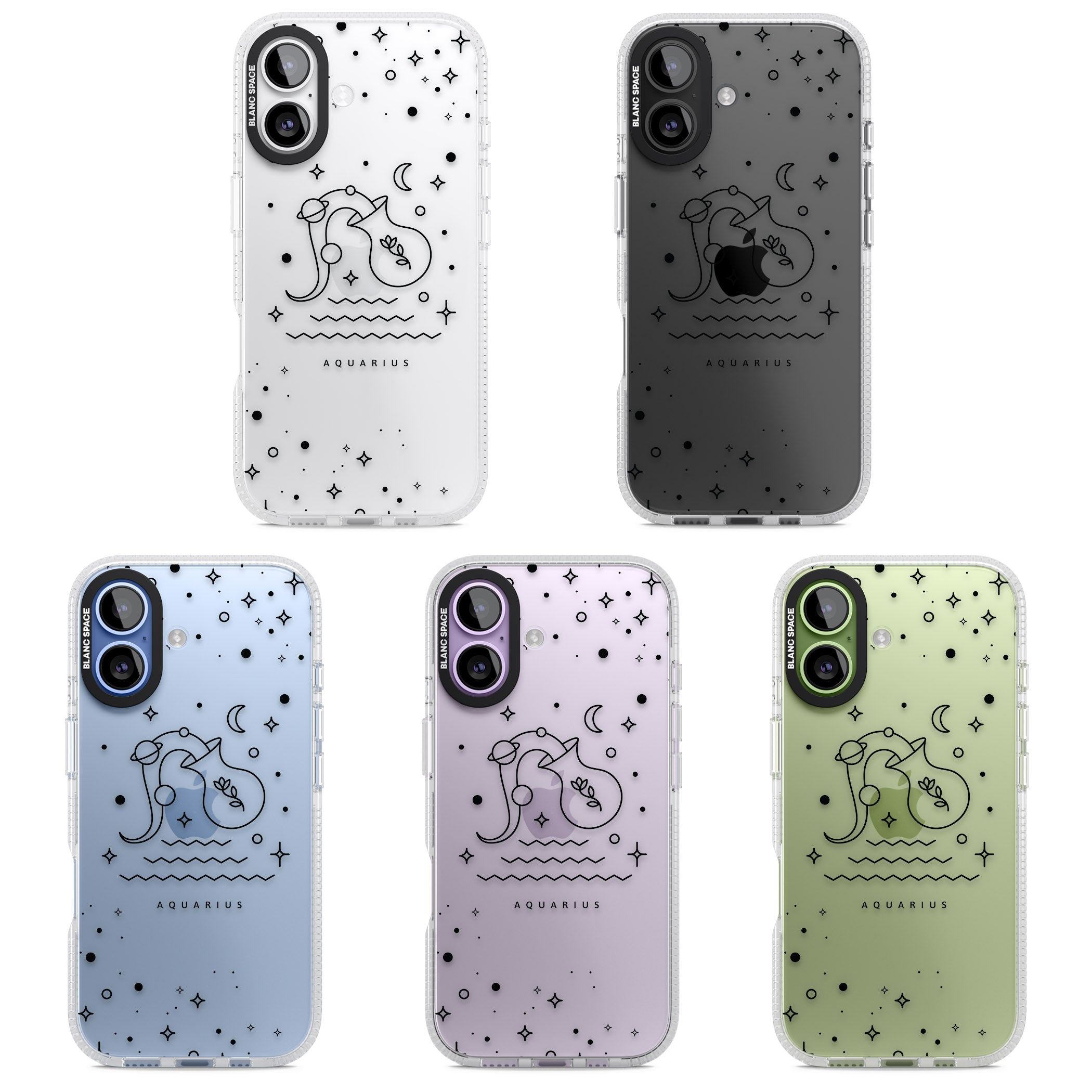 Aquarius Zodiac Symbol iPhone 17 Impact Air Clear Phone Case APT Impact Protection