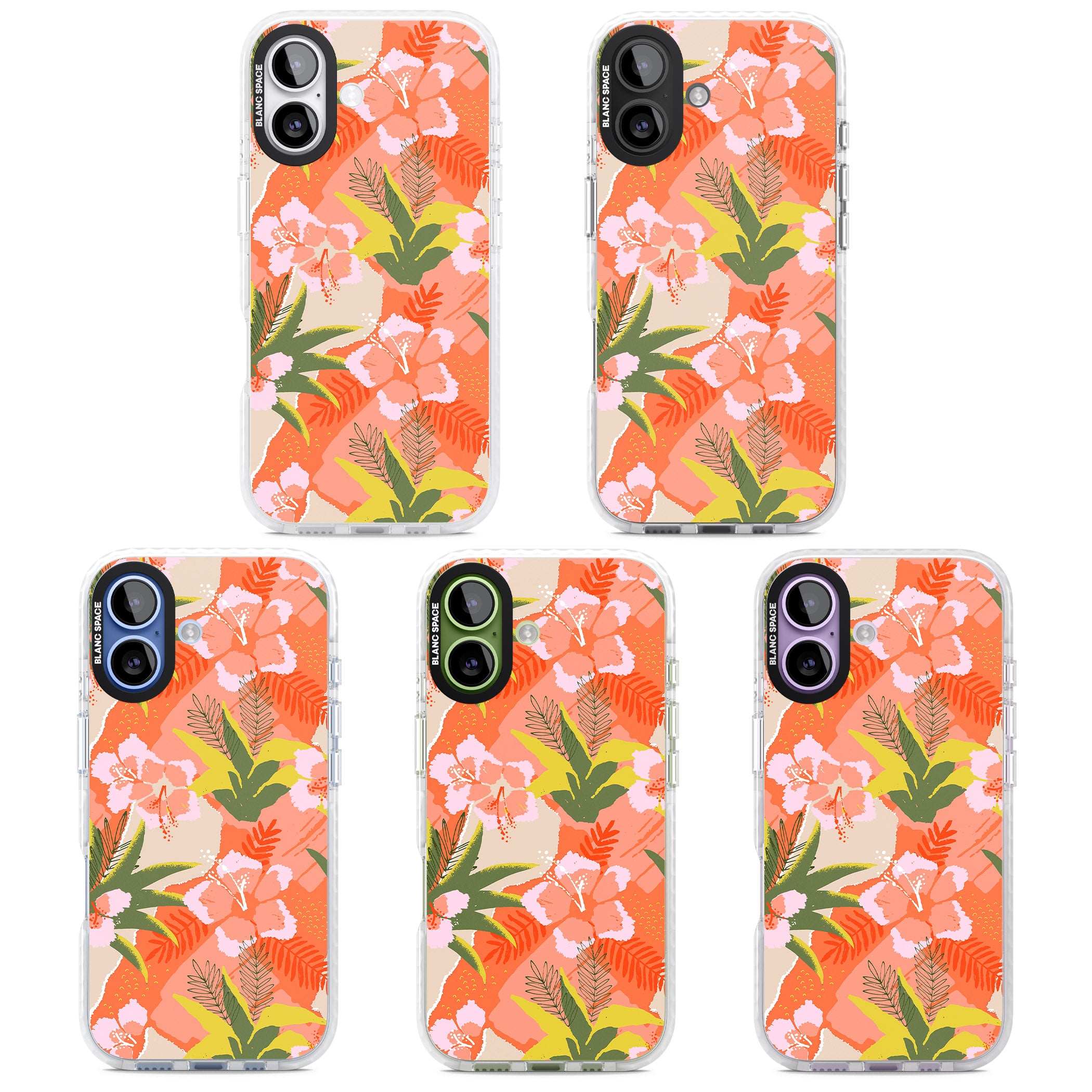 Hawaiian Flowers Abstract Pattern iPhone 17 Impact Clear Phone Case APT Impact Protection