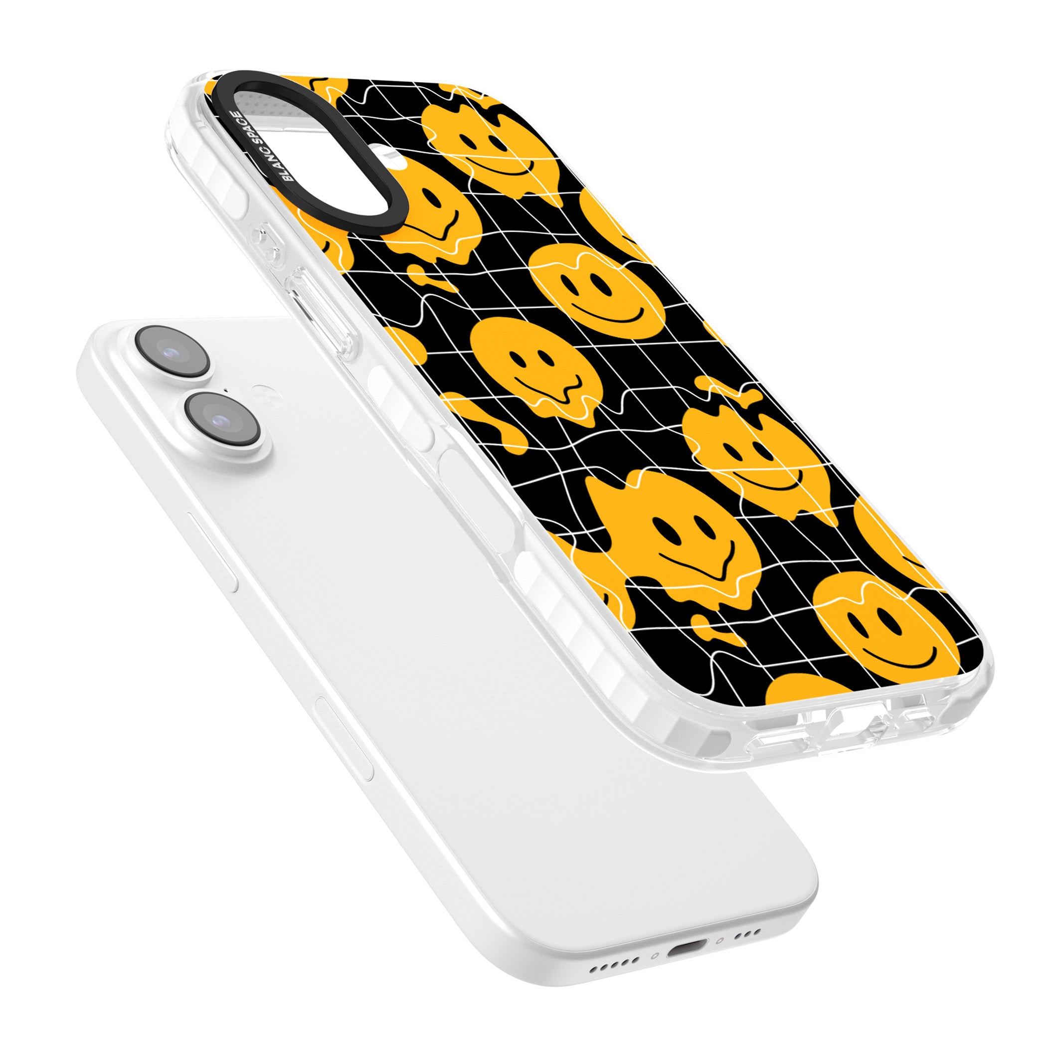 Acid Face Grid Pattern iPhone 17 Impact Clear Phone Case Colours