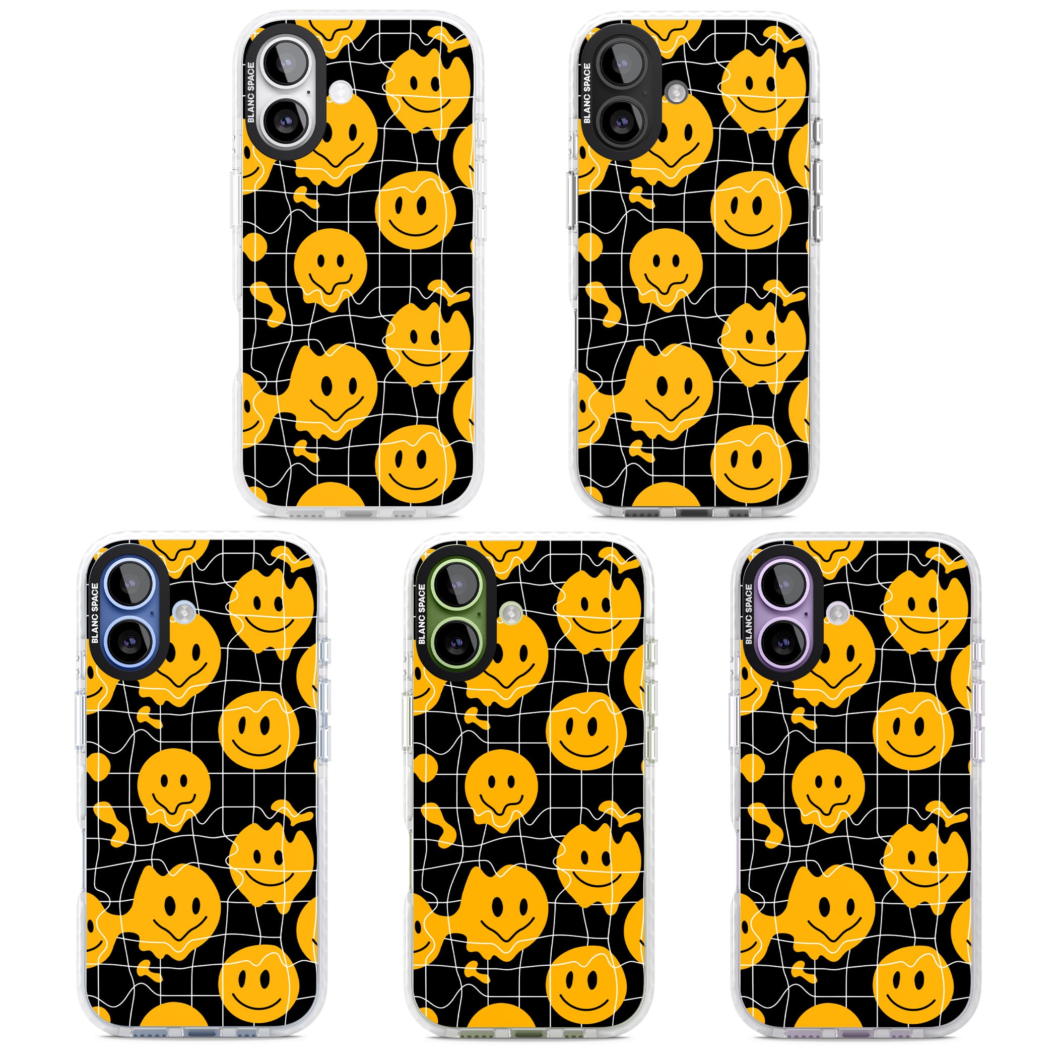 Acid Face Grid Pattern iPhone 17 Impact Clear Phone Case APT Impact Protection