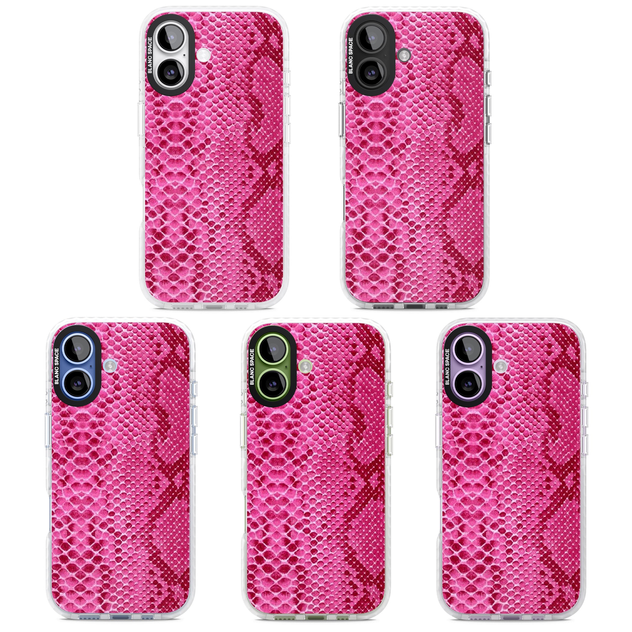 Pink Snakeskin iPhone 17 Impact Clear Phone Case APT Impact Protection
