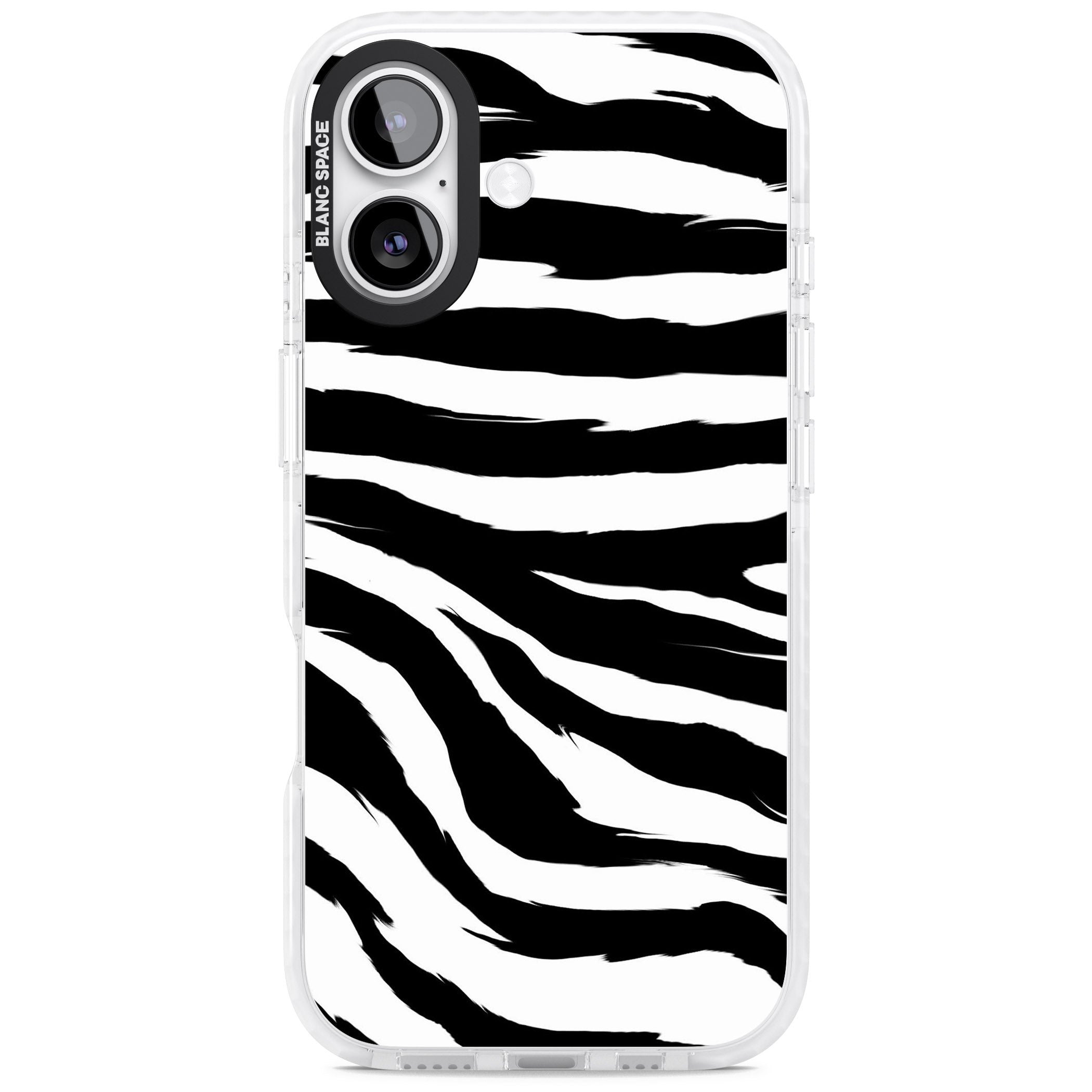 Black Zebra Print iPhone 17 Impact Clear Phone Case
