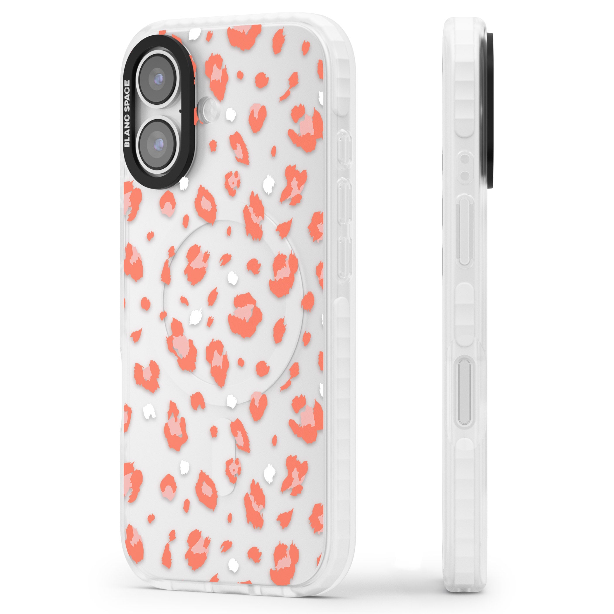 Two Colour Jaguar Transparent Animal Print iPhone 17 Impact Clear Phone Case Side Profile