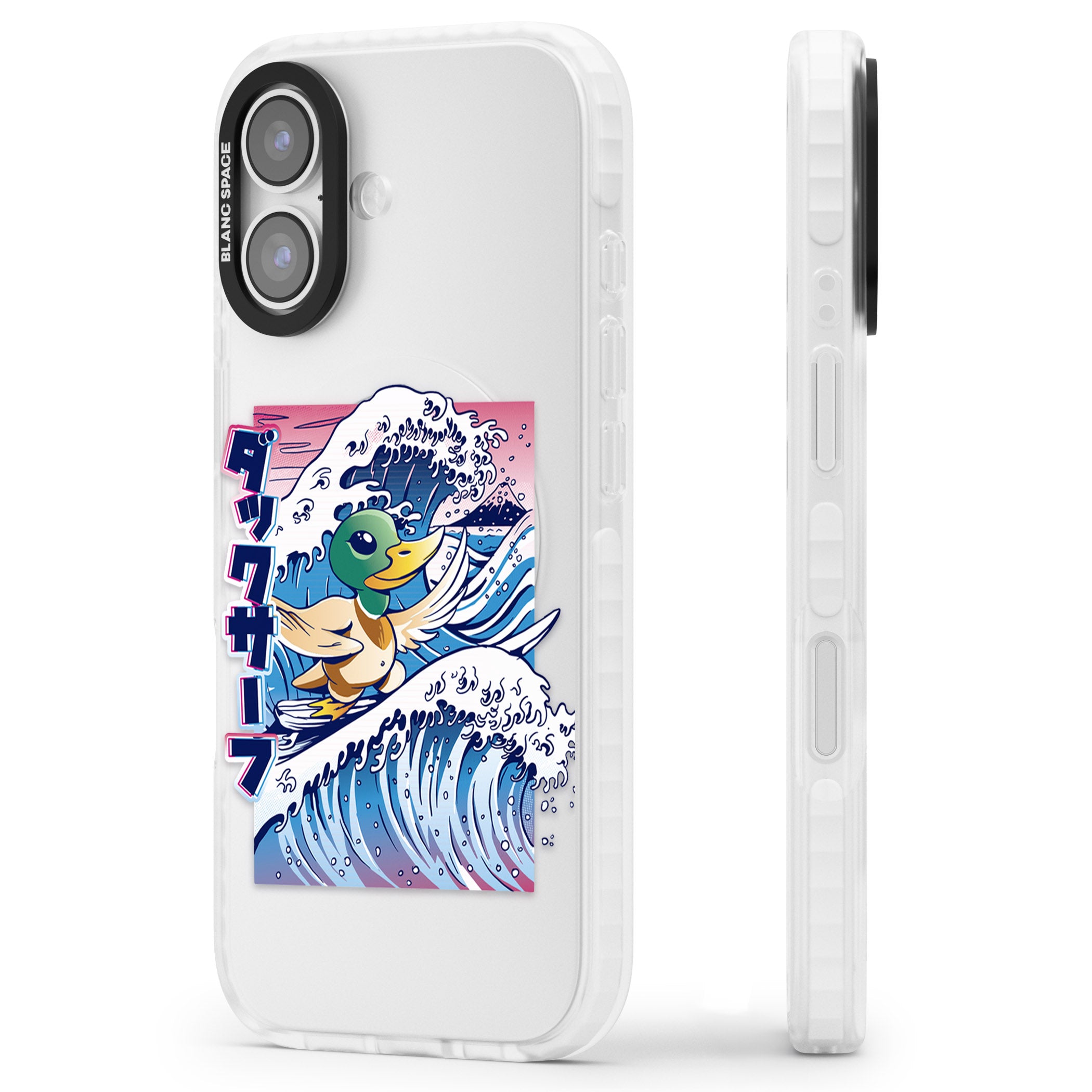 Duck Surf iPhone 17 Impact Clear Phone Case Side Profile
