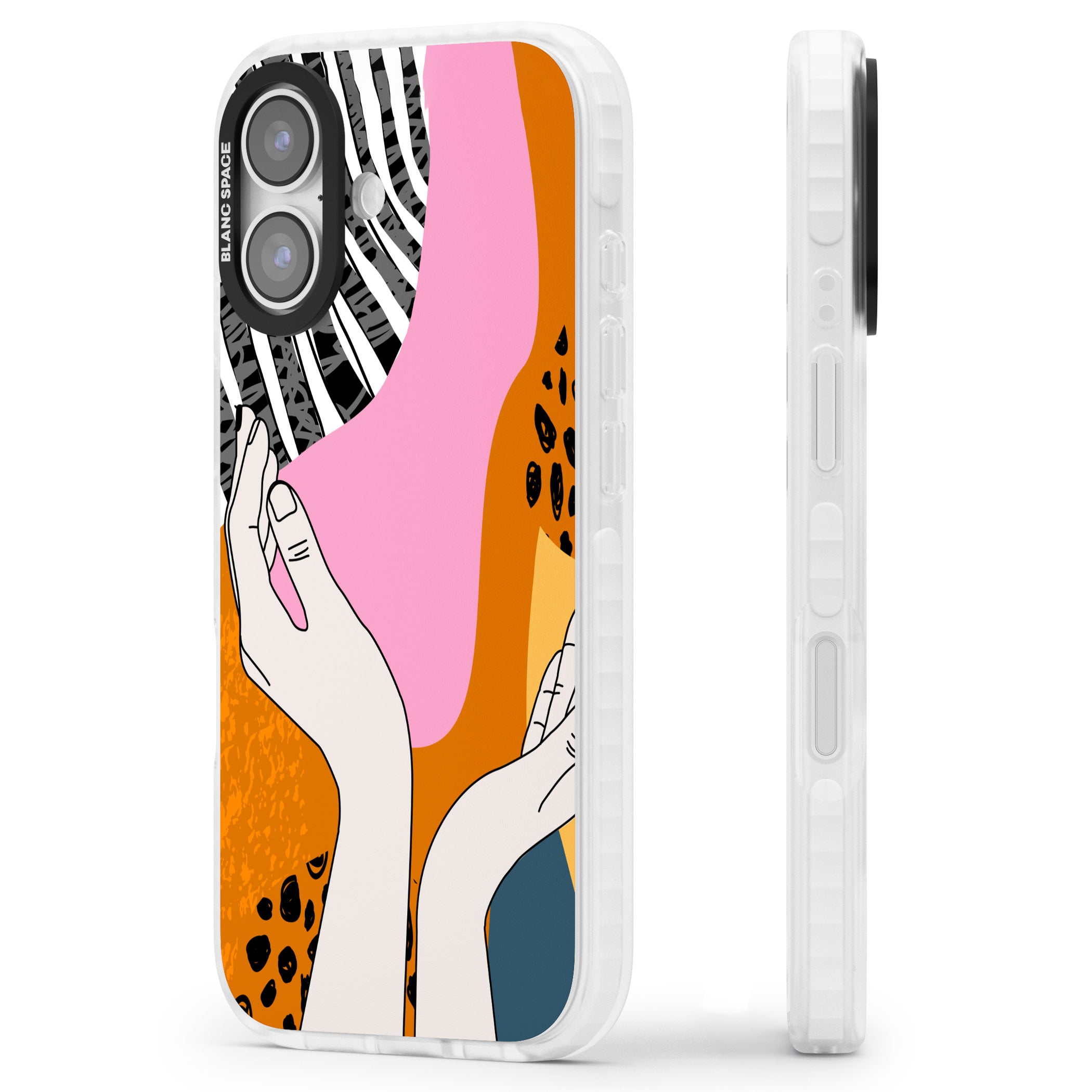 Abstract Vibes iPhone 17 Impact Clear Phone Case Side Profile