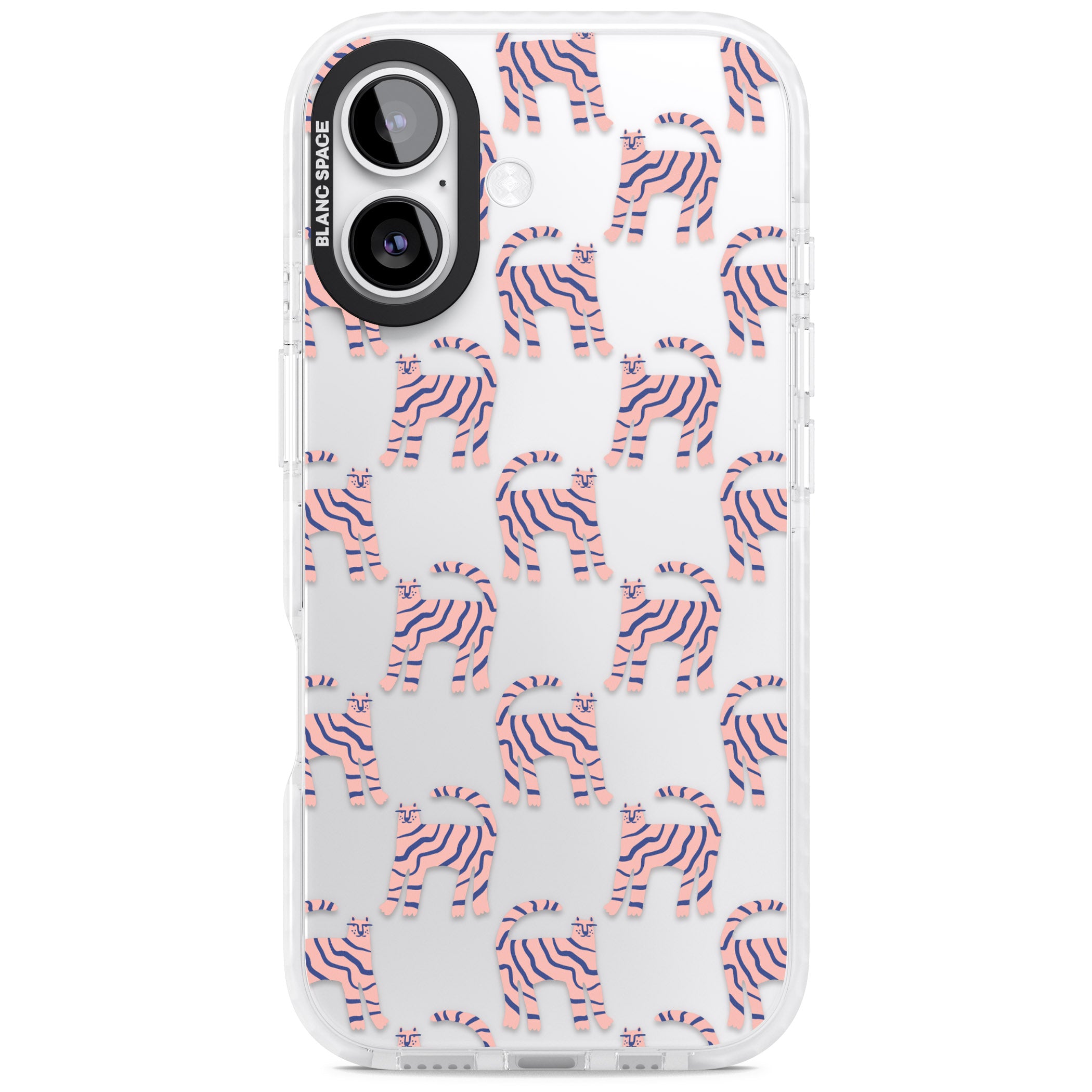 Pink And Blue Cat Pattern iPhone 17 Impact Clear Phone Case