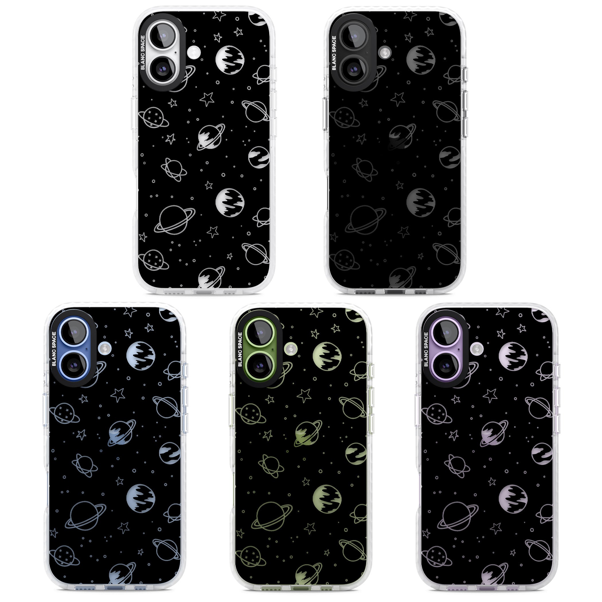 Cosmic Sketch Clear Black iPhone 17 Impact Clear Phone Case APT Impact Protection
